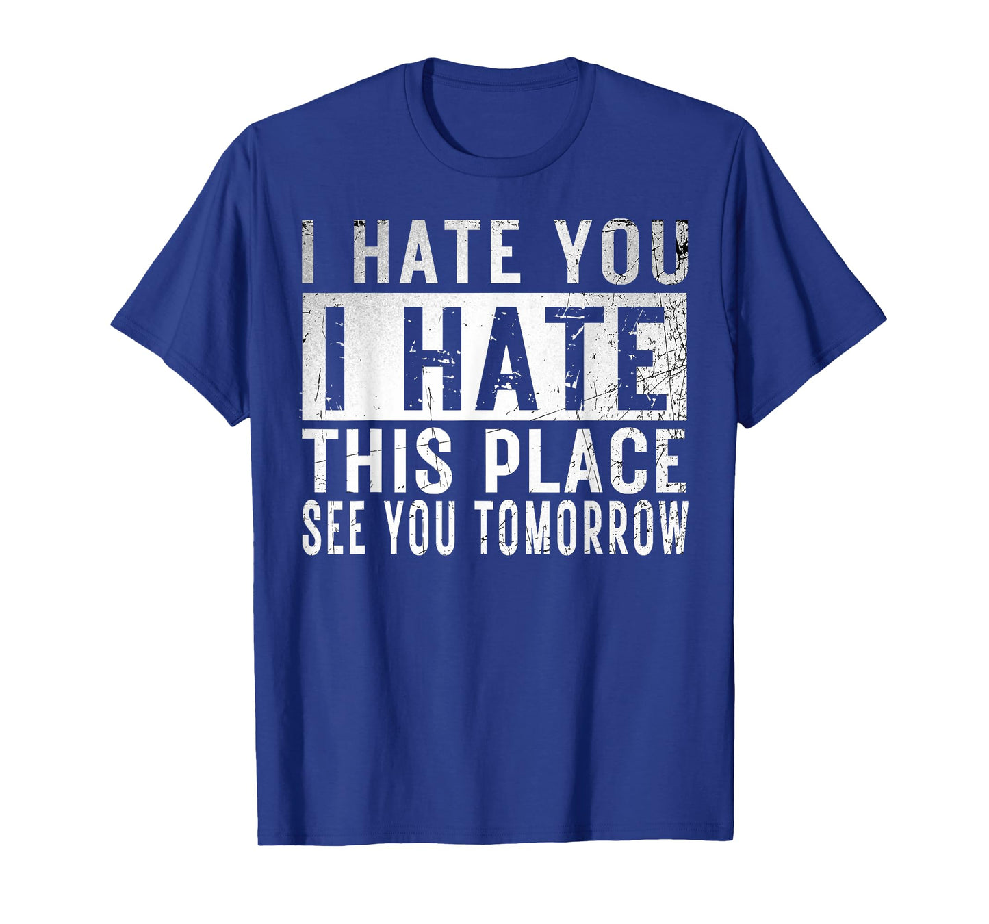 I Hate You I Hate This Place See You Tomorrow Fitness Gym T-Shirt