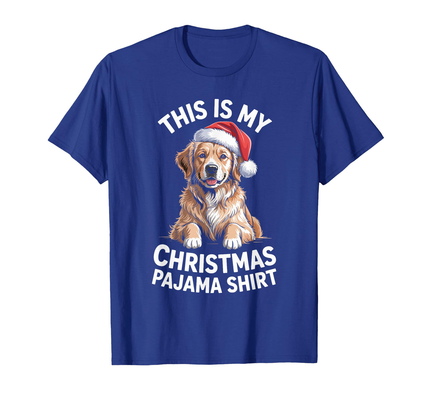 Golden Retriever Dog Santa Hat Christmas Pajama Men Women T-Shirt