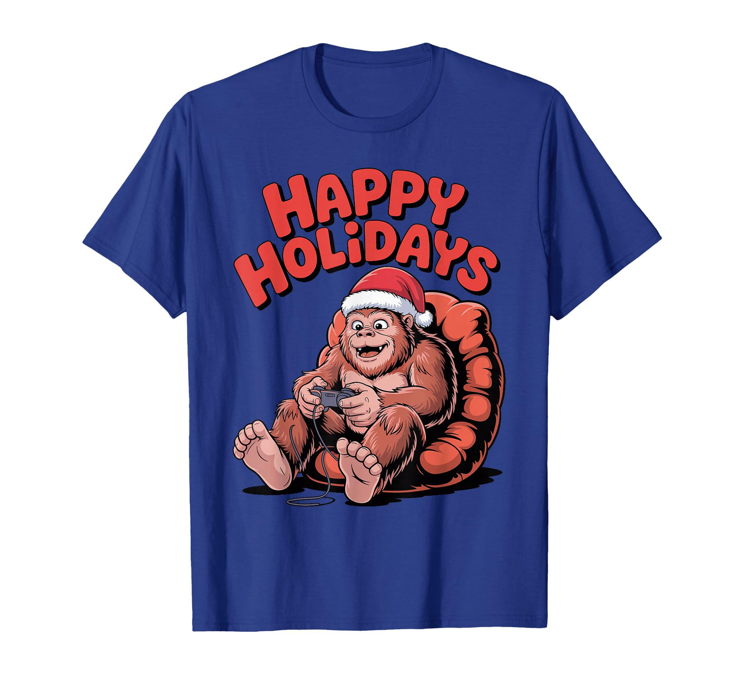 Bigfoot Gaming Christmas Funny Sasquatch Video Gamer Holiday T-Shirt