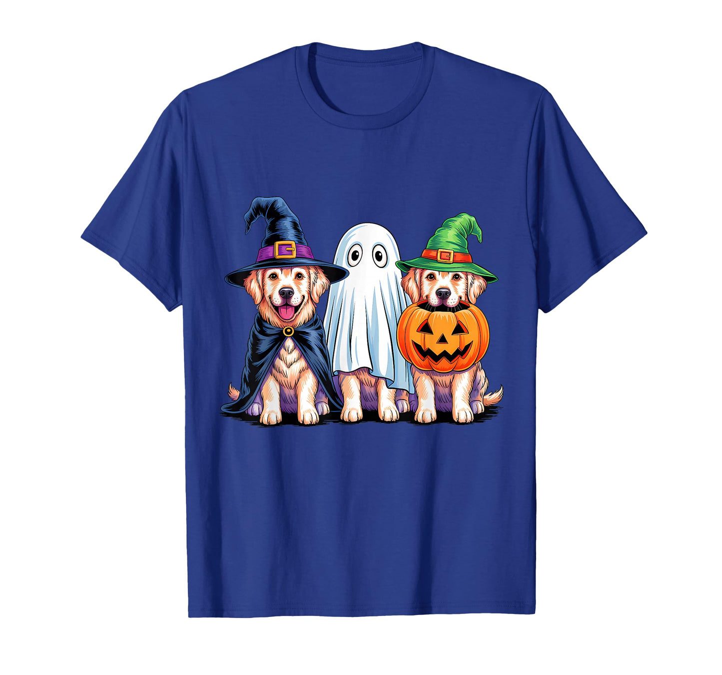 Golden Retriever Halloween Funny Dog Lover Pumpkin Witch T-Shirt
