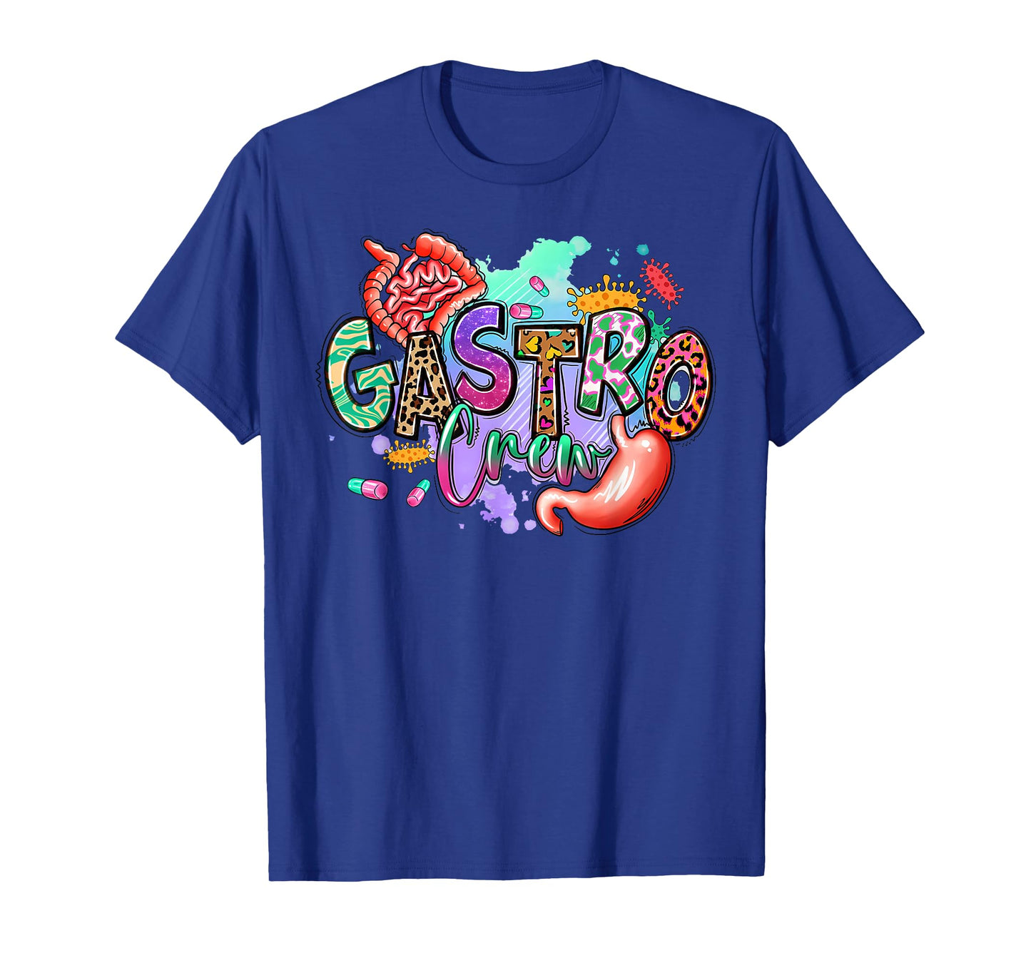 Leopard Gastro Crew Vintage Gastroenterology Nurse T-Shirt
