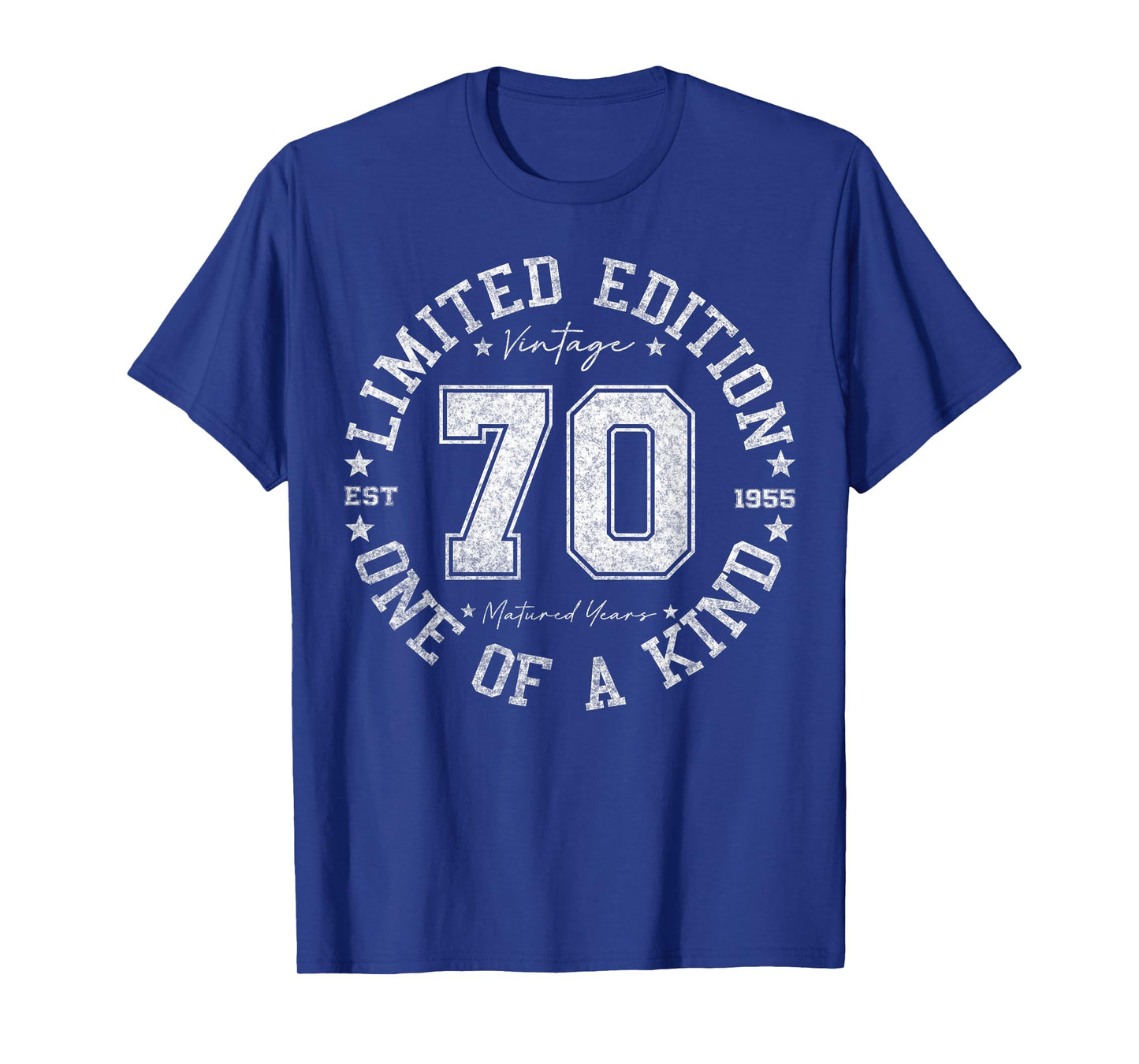 Retro One Of a Kind Shirts For Men Women 2025 70th Birthday T-Shirt, Unisex-Adult, Short Sleeve, Black, Small, Vintage, Number, Cotton Blend, Machine Wash, T-Shirt