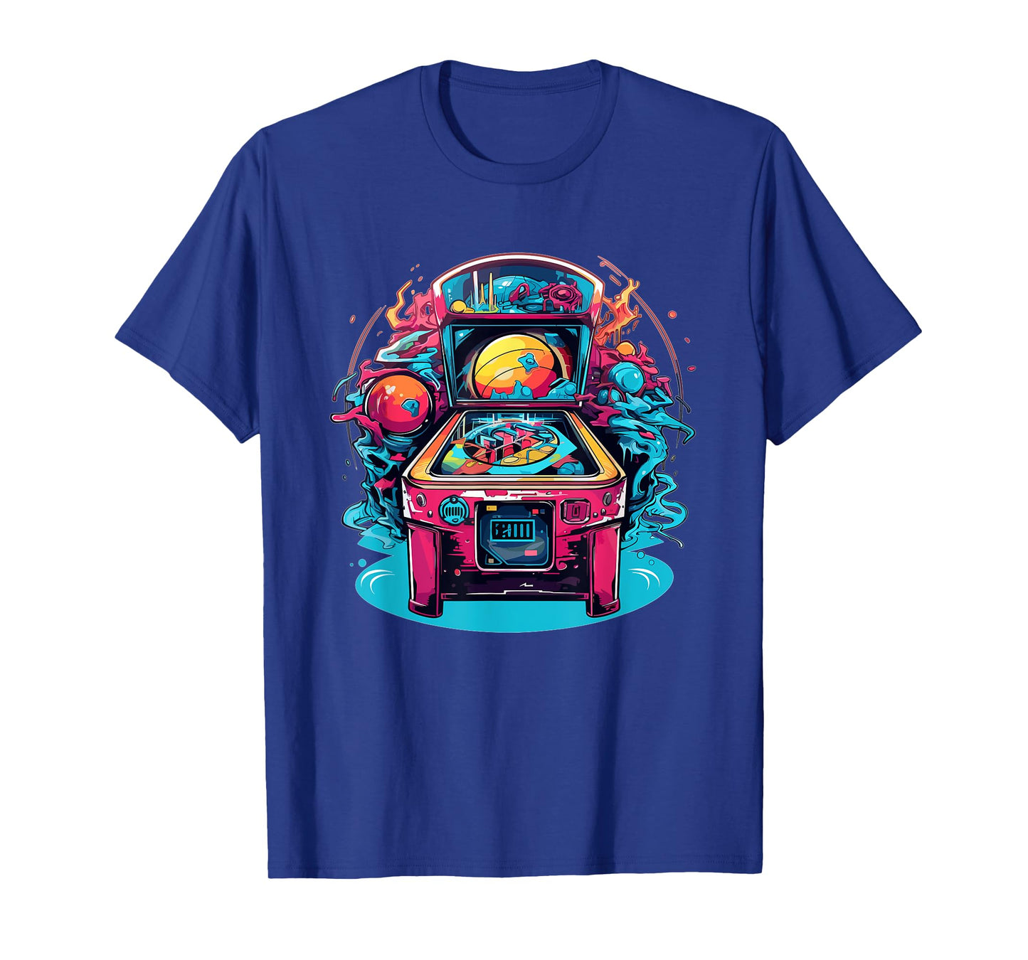 Vibrant Cosmic Pinball Machine Adventure T-Shirt