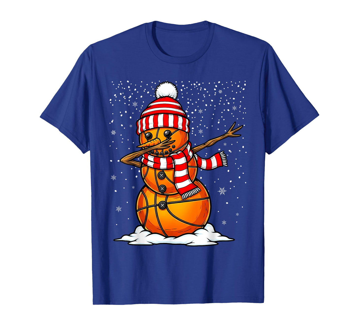 Dabbing Snowman Basketball Ball Christmas Santa Boys Dab T-Shirt