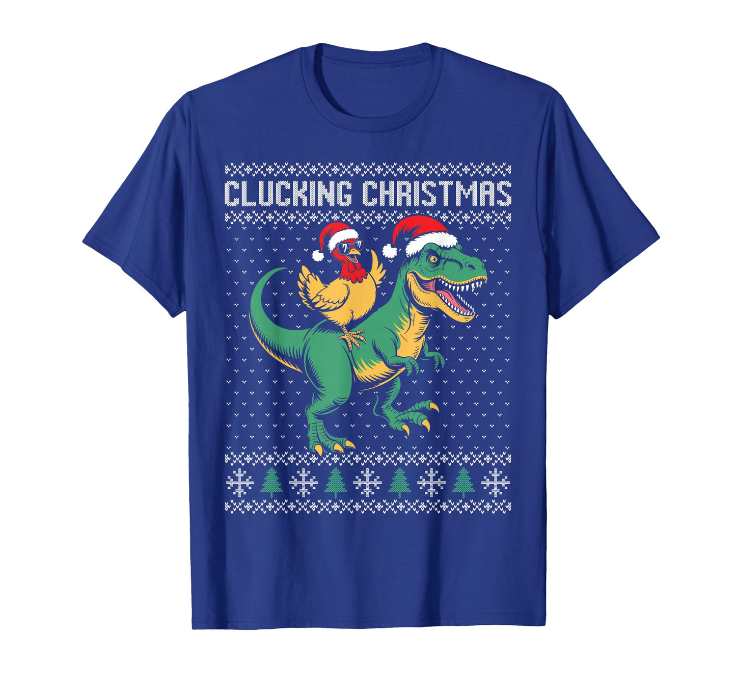 Clucking Christmas Chicken Pun, Chicken Riding Dinosaur T-Shirt