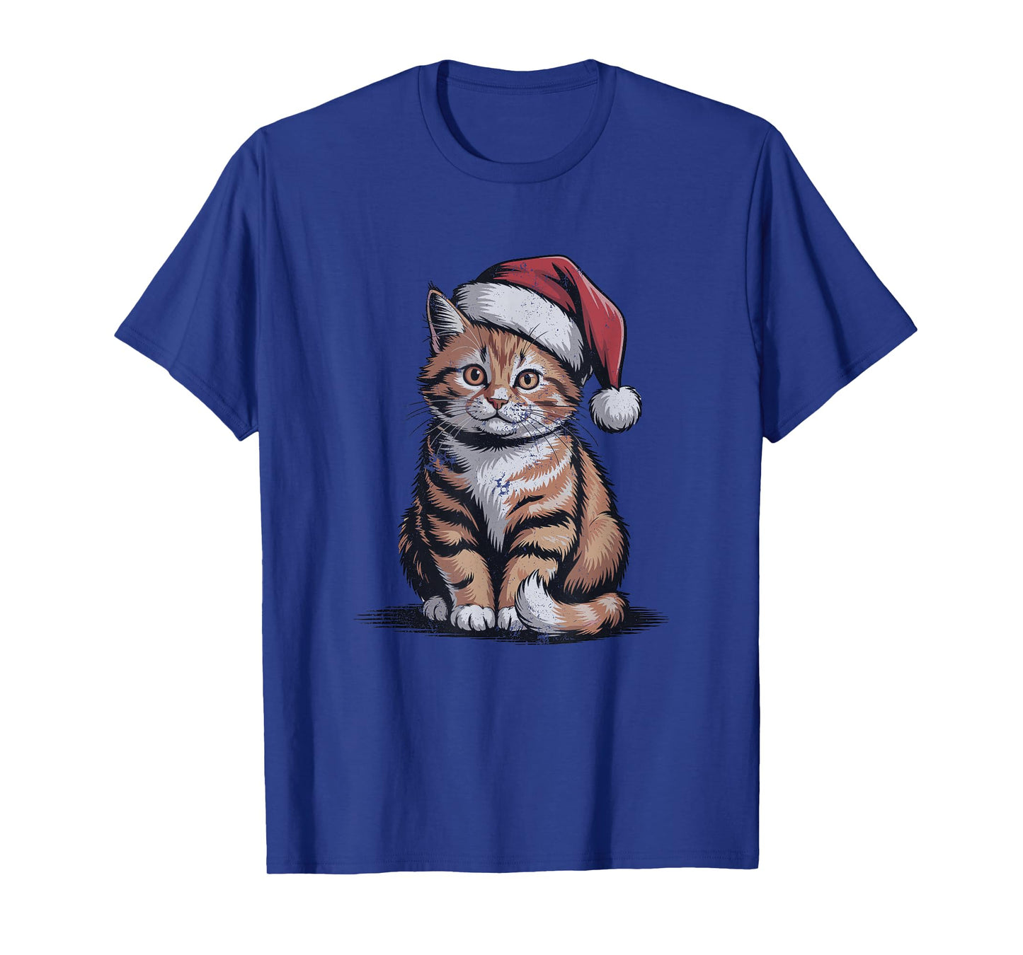 Cat Santa Hat Christmas Animal Pet Lovers Vintage Holiday T-Shirt