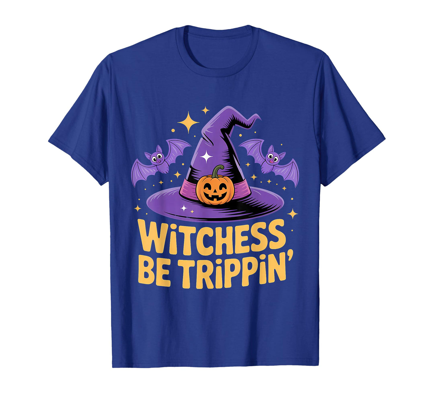 Witchess Be Trippin' Bats Pumpkin Fun T-Shirt