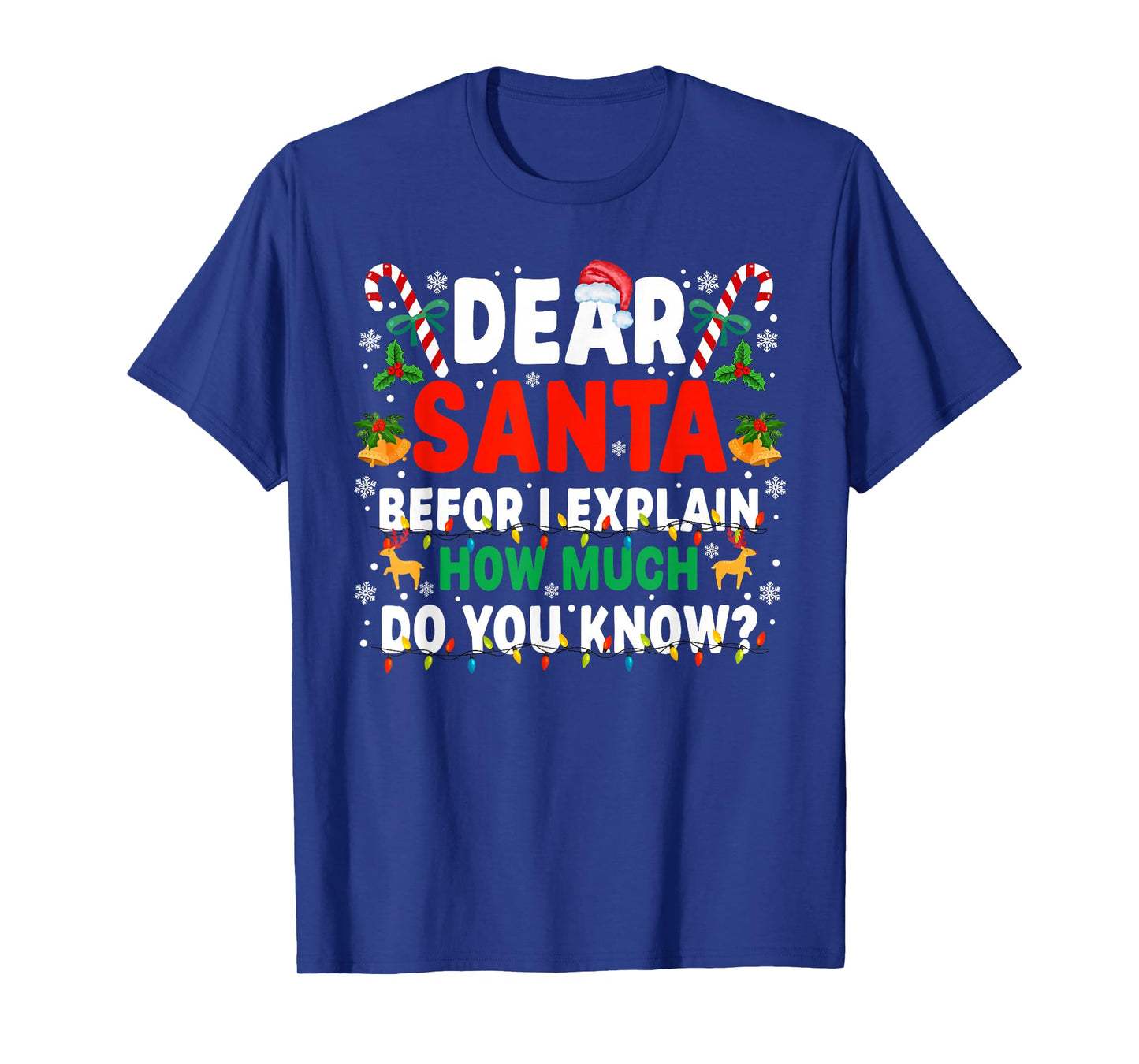 Dear Santa Before I Explain How Much Do You Know Xmas T-Shirt