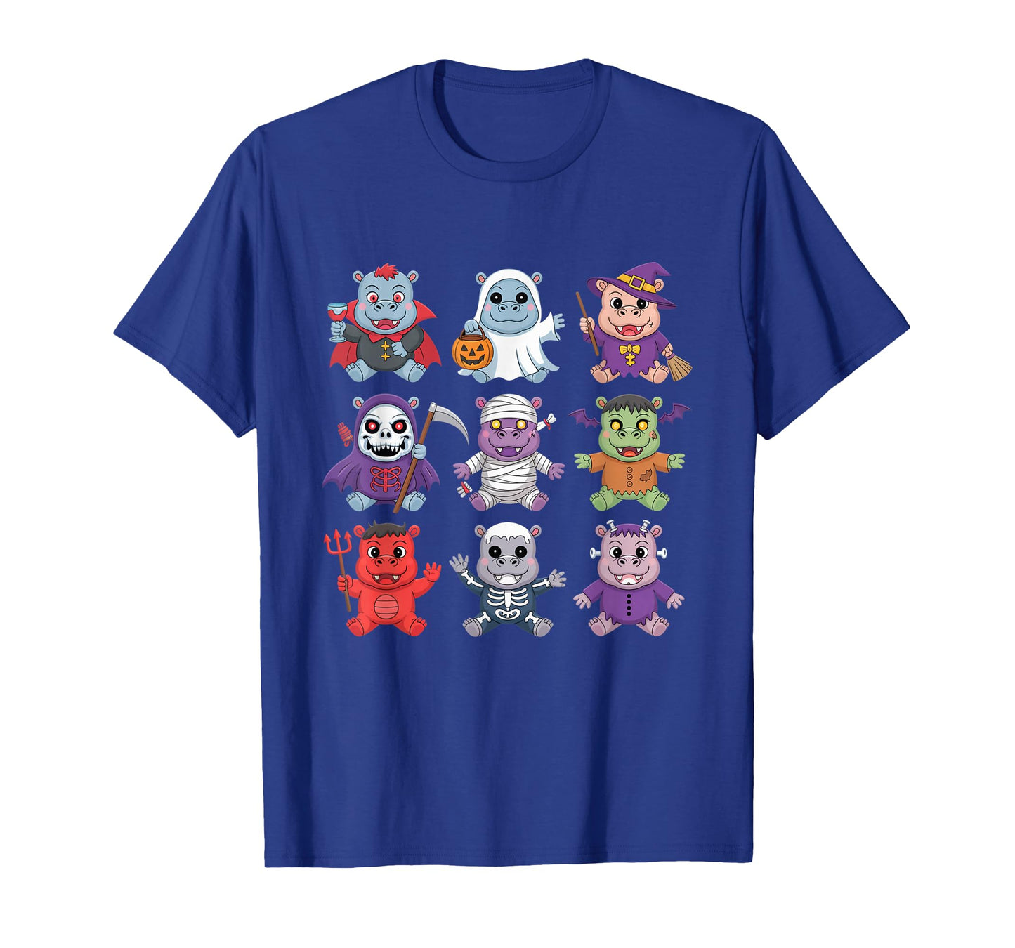 Hippo Ghost Witch Zombie Mummy Halloween Costume T-Shirt