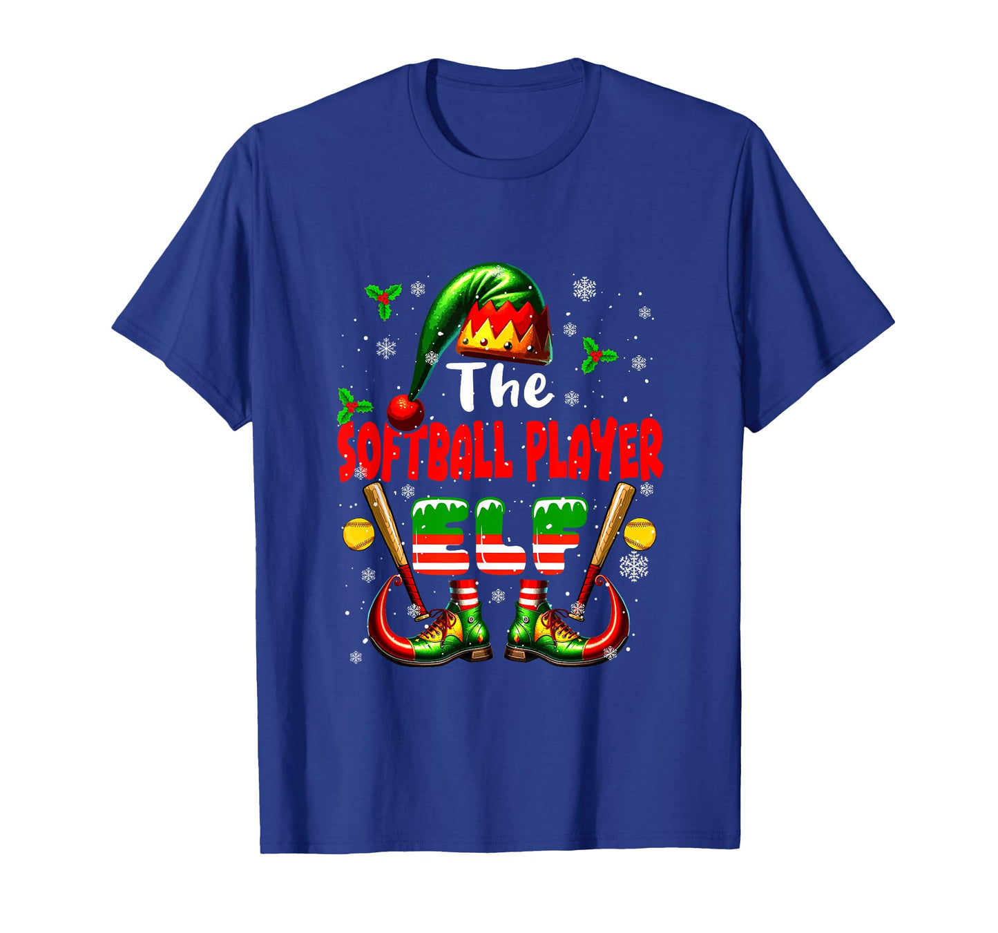 The Softball Player Elf Christmas Job Team Matching Parties T-Shirt