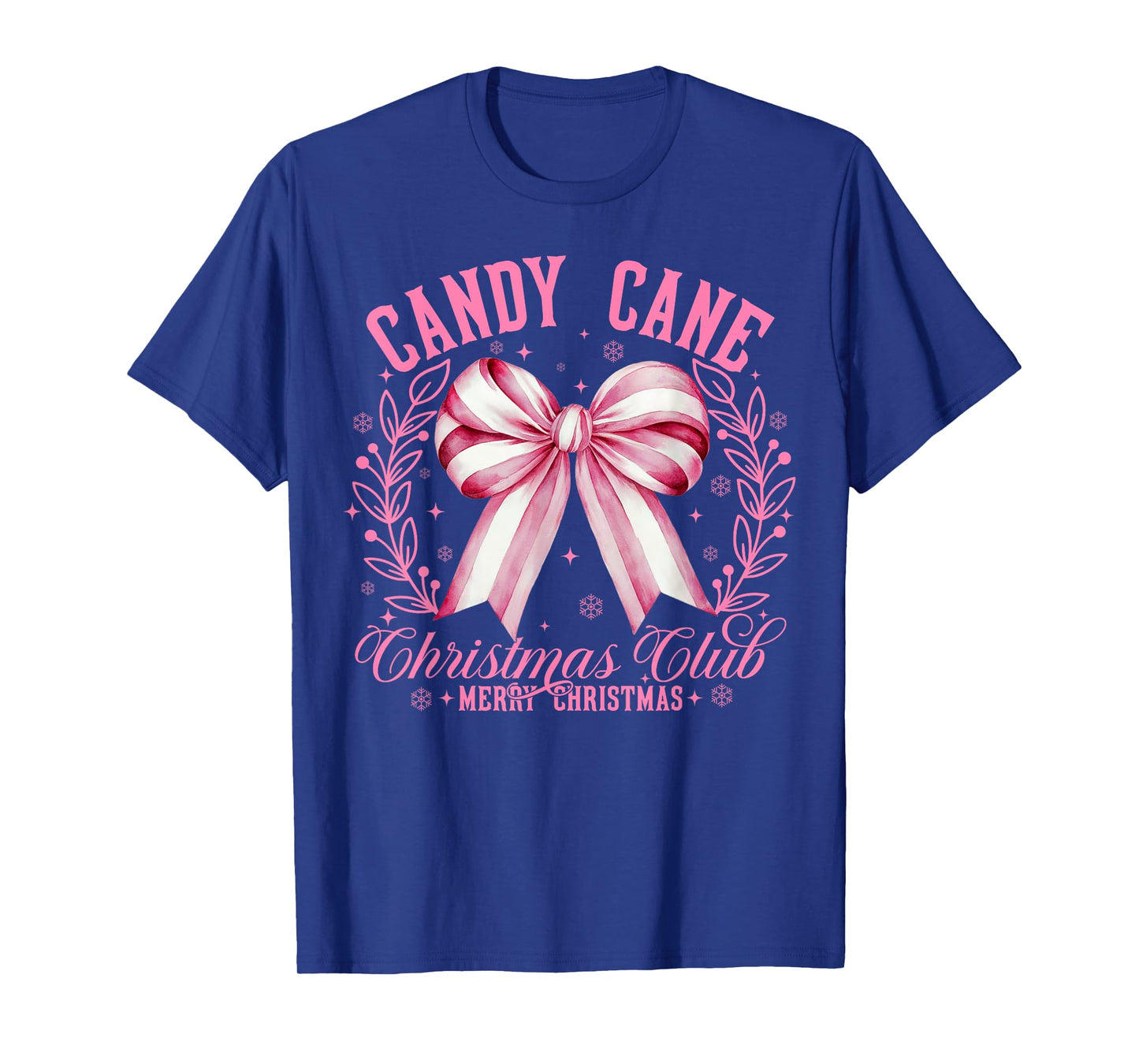Candy Cane Christmas Club Pink Candy Coquette Xmas Pajamas T-Shirt
