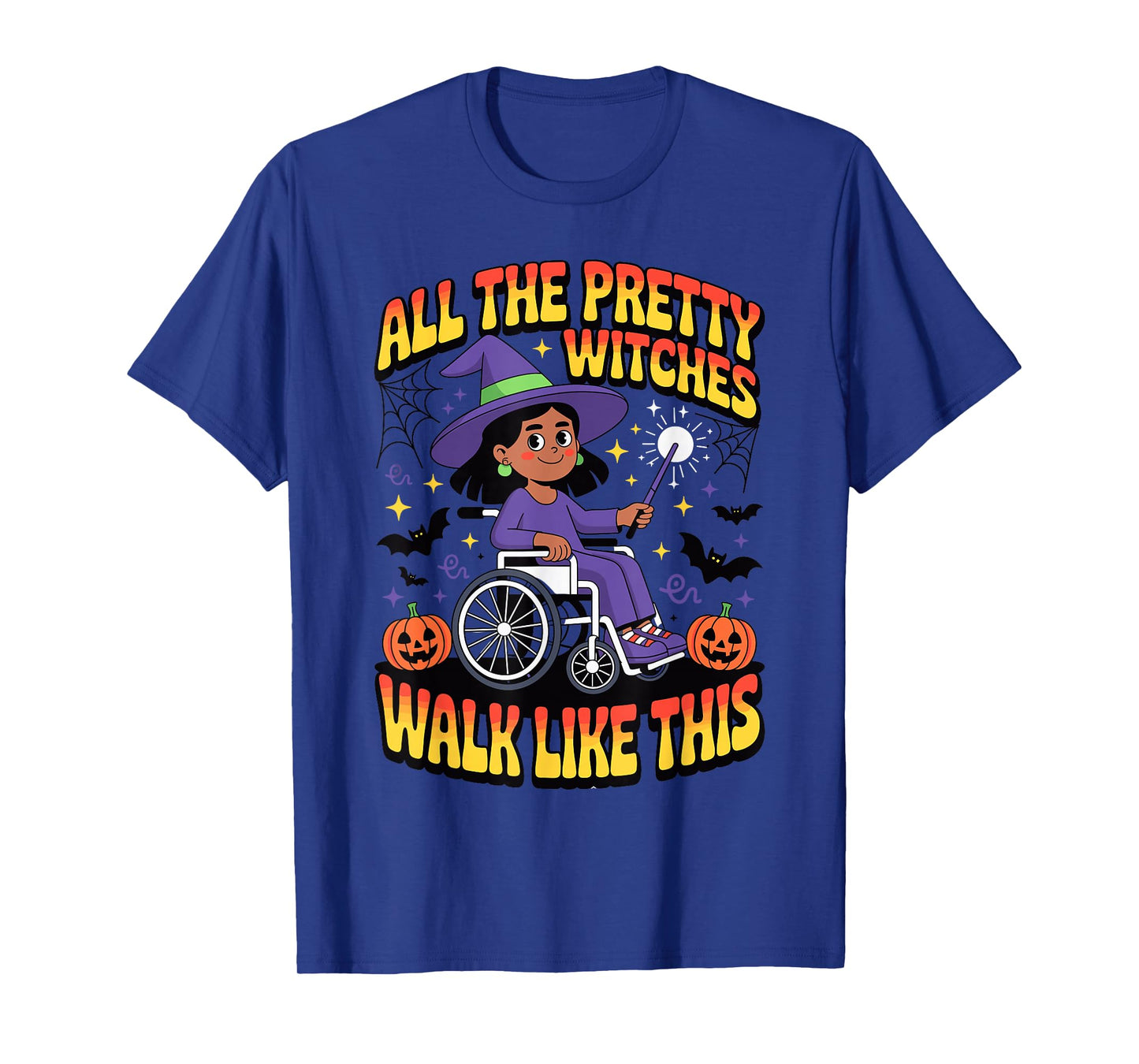 Wheelchair Costume Girl Halloween Handicap Joke Witch Hat Pr T-Shirt
