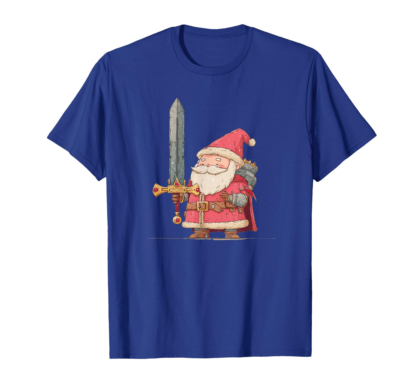 Cool Santa with Medieval Sword Costume for Boys and Girls T-Shirt