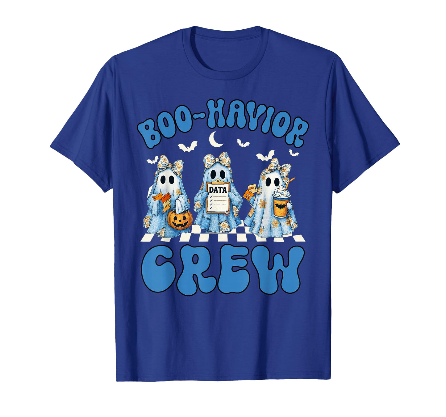 Groovy Boo Havior Crew Behavior Analyst Halloween Blue Denim T-Shirt