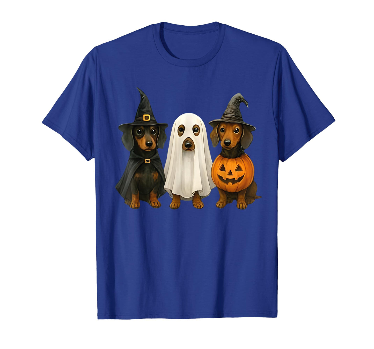 Dachshund Halloween Wiener Dog Pumpkin Weenie Witch Ghost T-Shirt