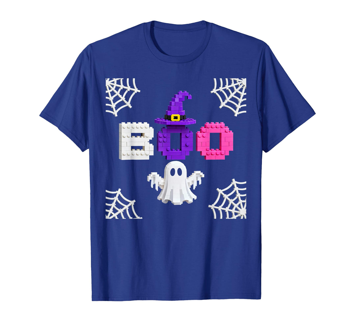 Halloween Boo Ghost Builder Blocks Building Boy Kids T-Shirt