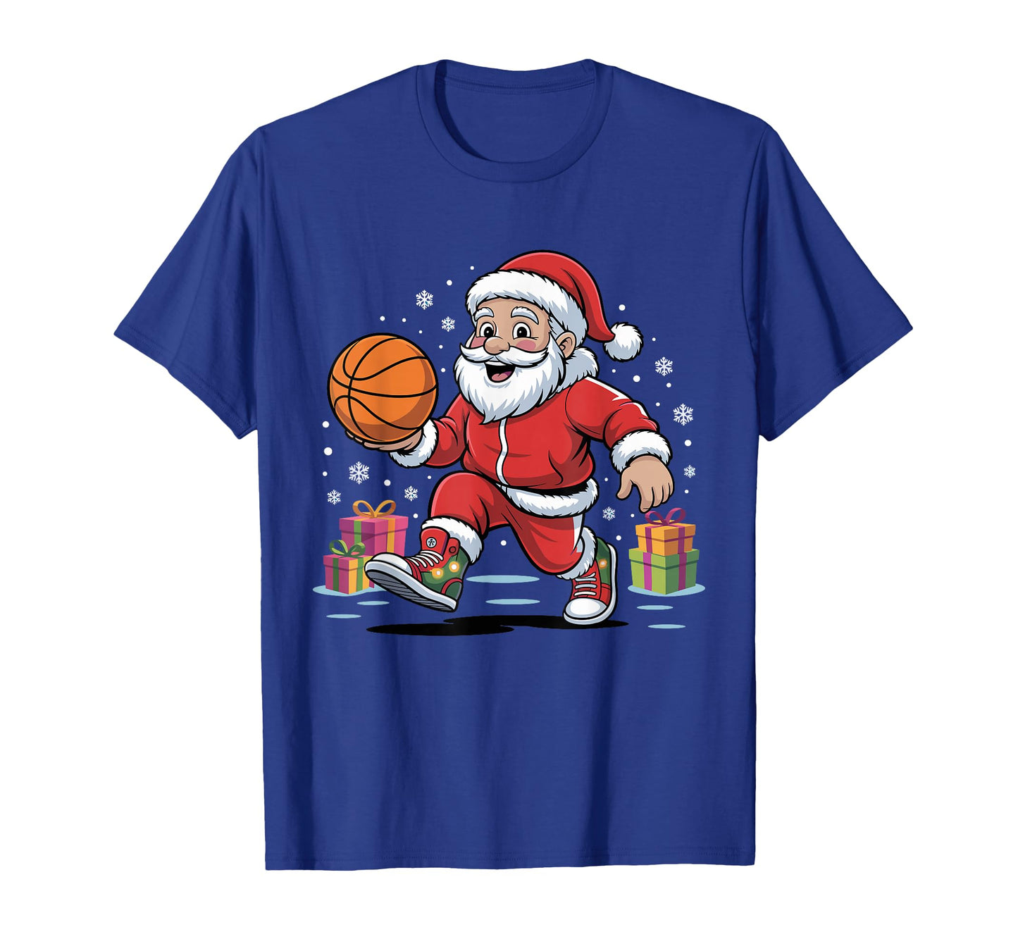 Santa Playing Basketball Funny Holiday Christmas Xmas Pajama T-Shirt