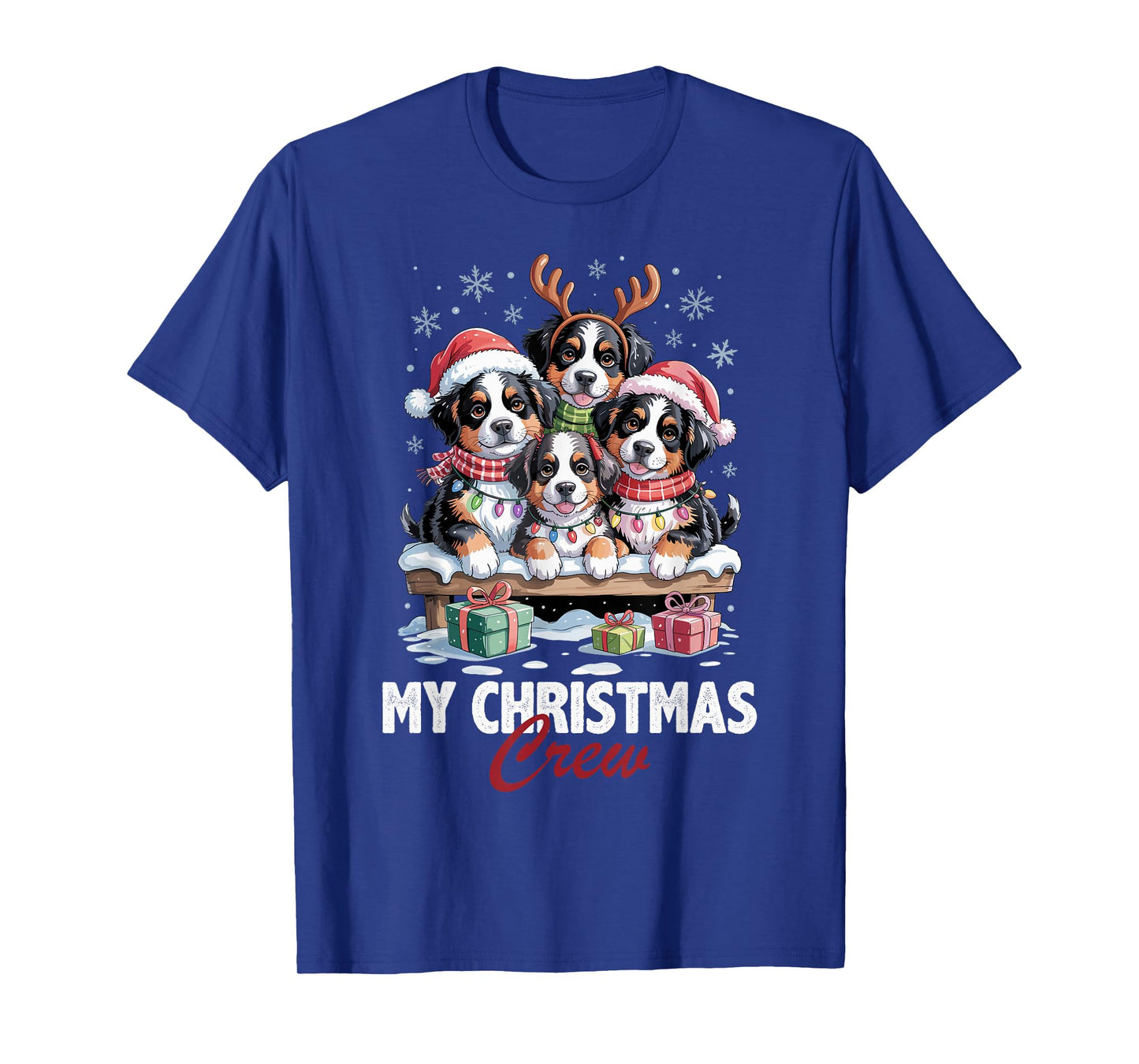 Bernese Mountain Christmas Crew Funny Dog Lovers Holiday T-Shirt