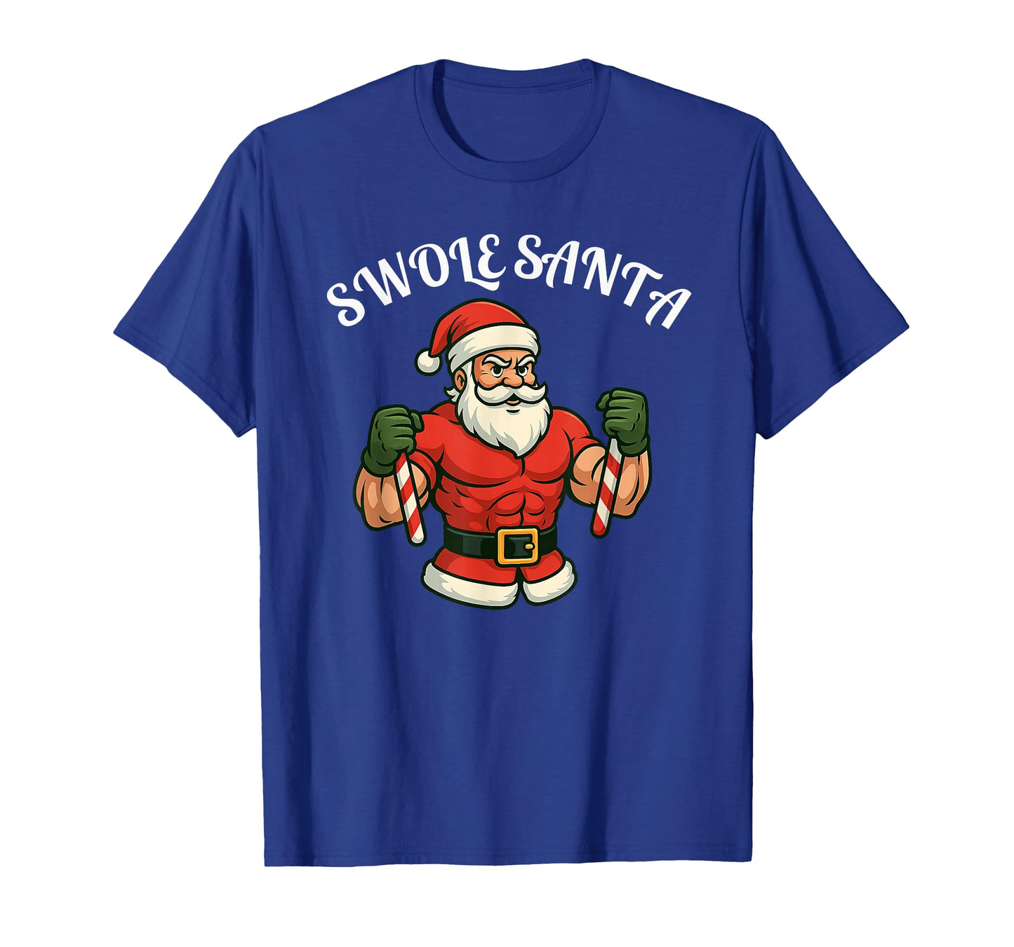 Swole Santa Christmas Workout – Funny Gym Holiday Fitness T-Shirt