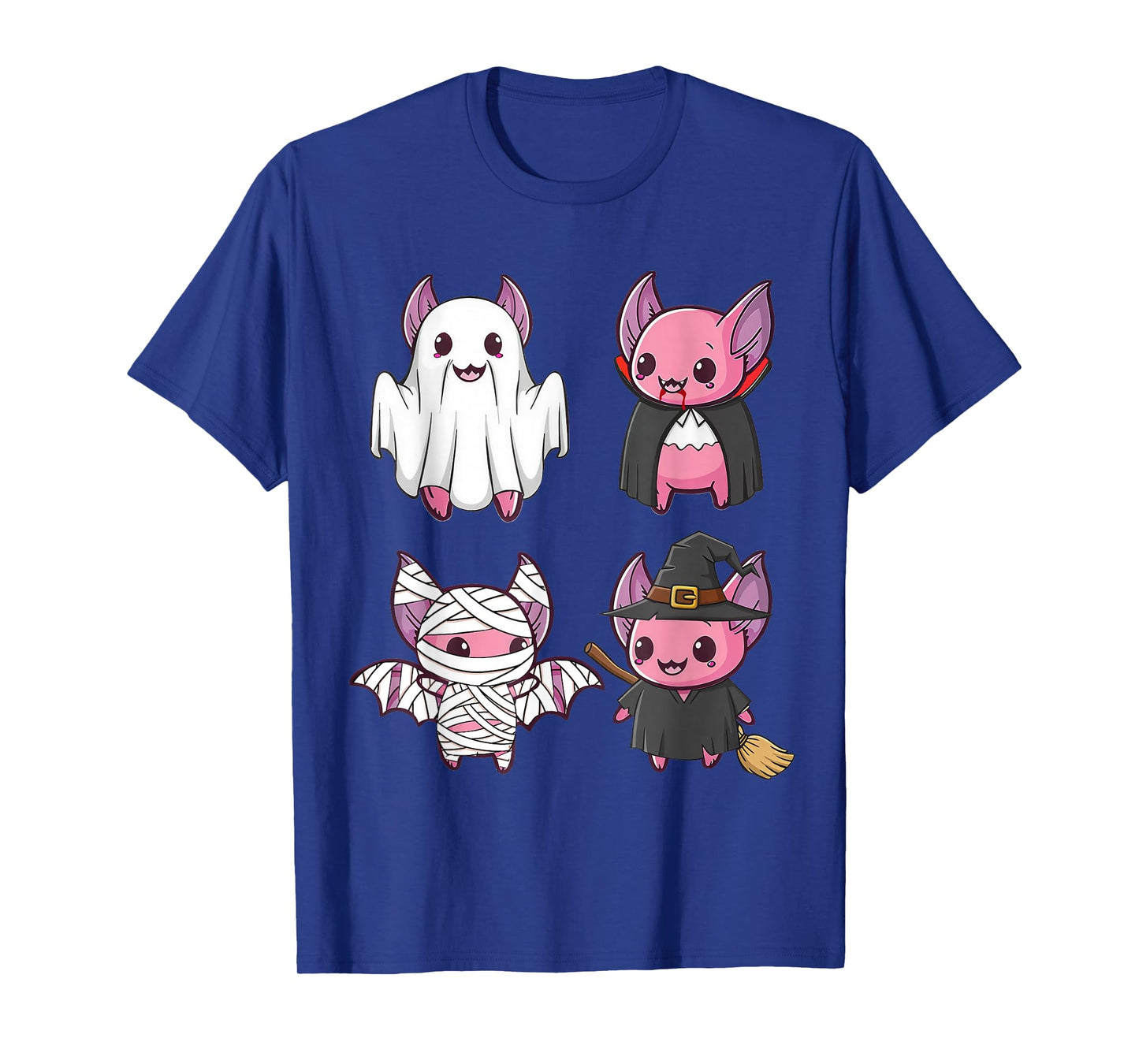 Funny Kawaii Pink Bats Halloween Costume Ghost Witch Mummy T-Shirt