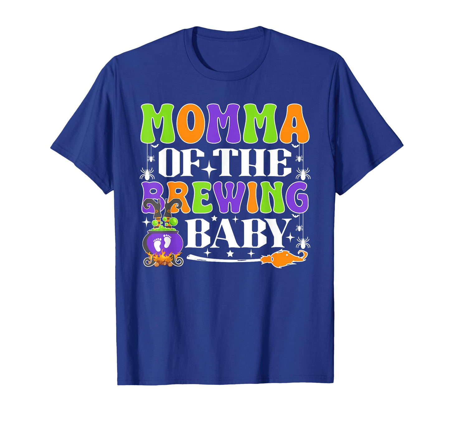 Momma of The Brewing Baby Halloween Witch Baby Shower T-Shirt