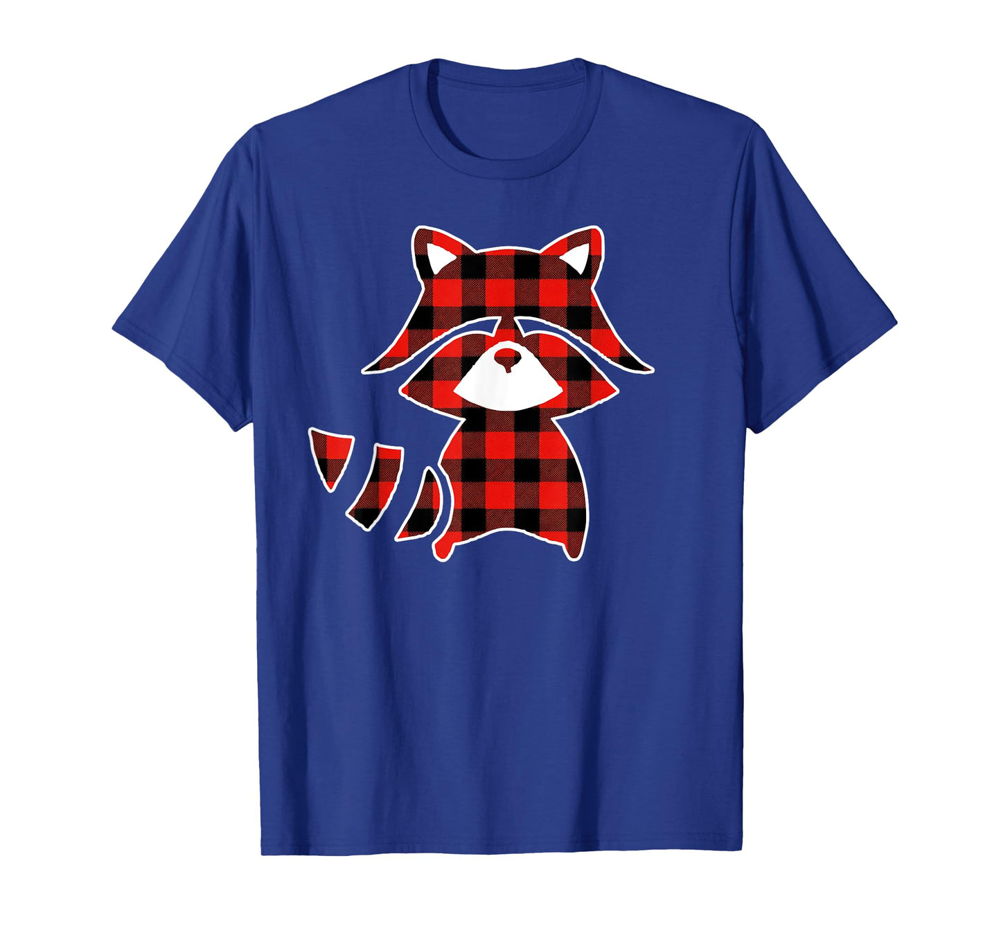 Red Buffalo Plaid Pajama Raccoon Christmas T-Shirt