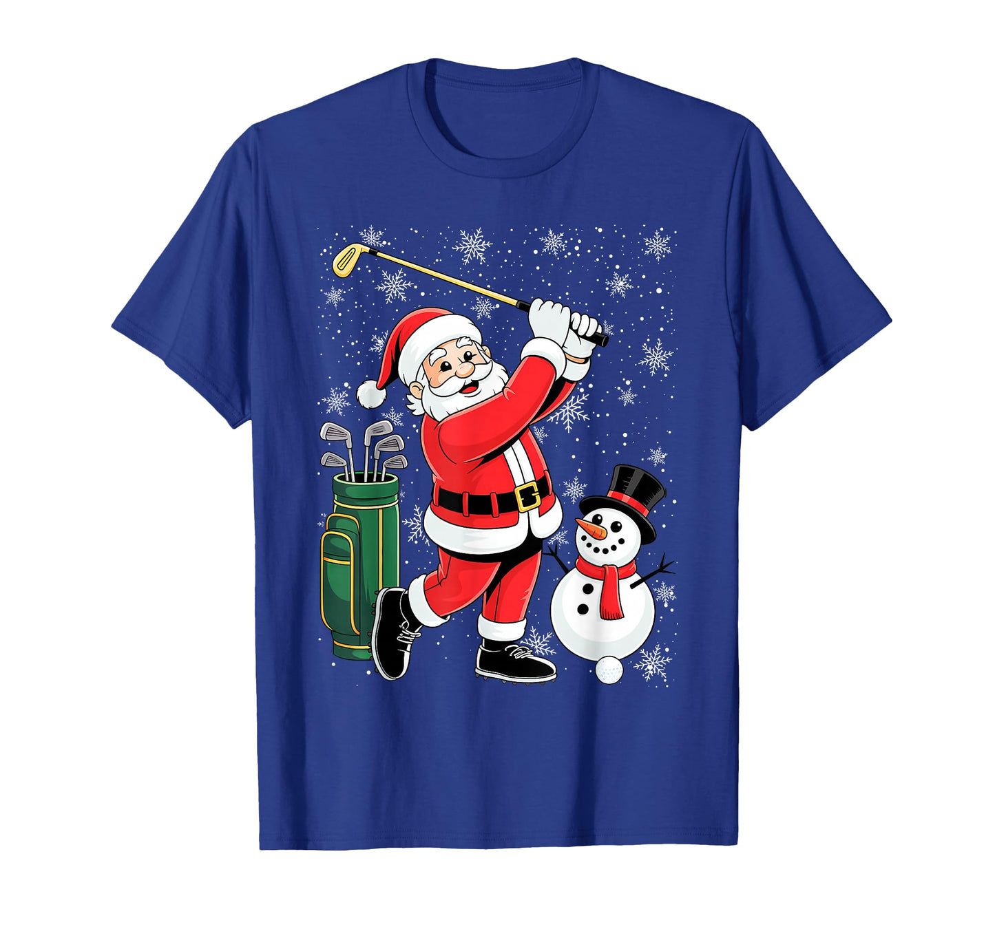 Golf Lover Christmas Men Club Golfing Santa Claus T-Shirt