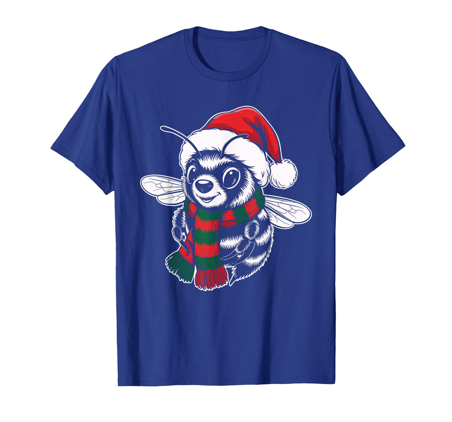 Bee Xmas Santa Hat Scarf Christmas Costume T-Shirt