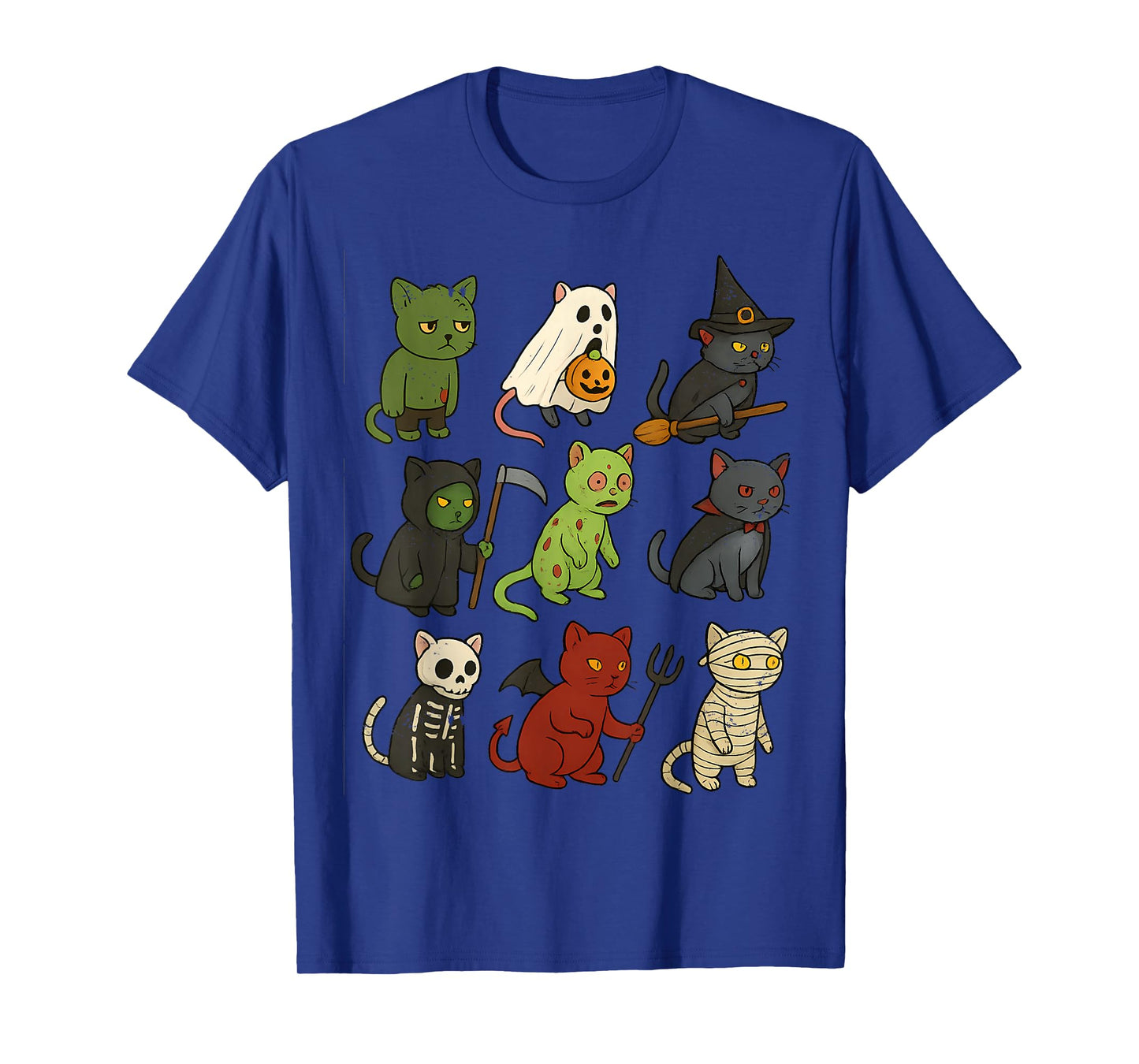 Cat Spooky Witch Boo Zombie Cat Halloween Boys and Girls T-Shirt