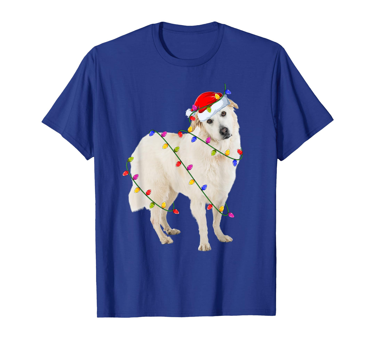 Great Pyrenees Dog Christmas Lights Santa Pet Dog Lover Xmas T-Shirt