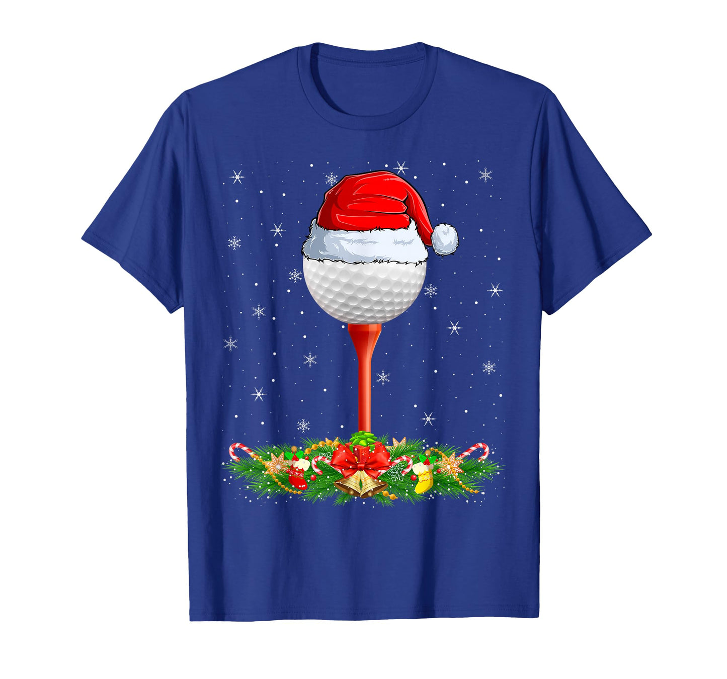 Golfer Golfing Christmas Pajamas Santa Hat Golf Ball Xmas T-Shirt
