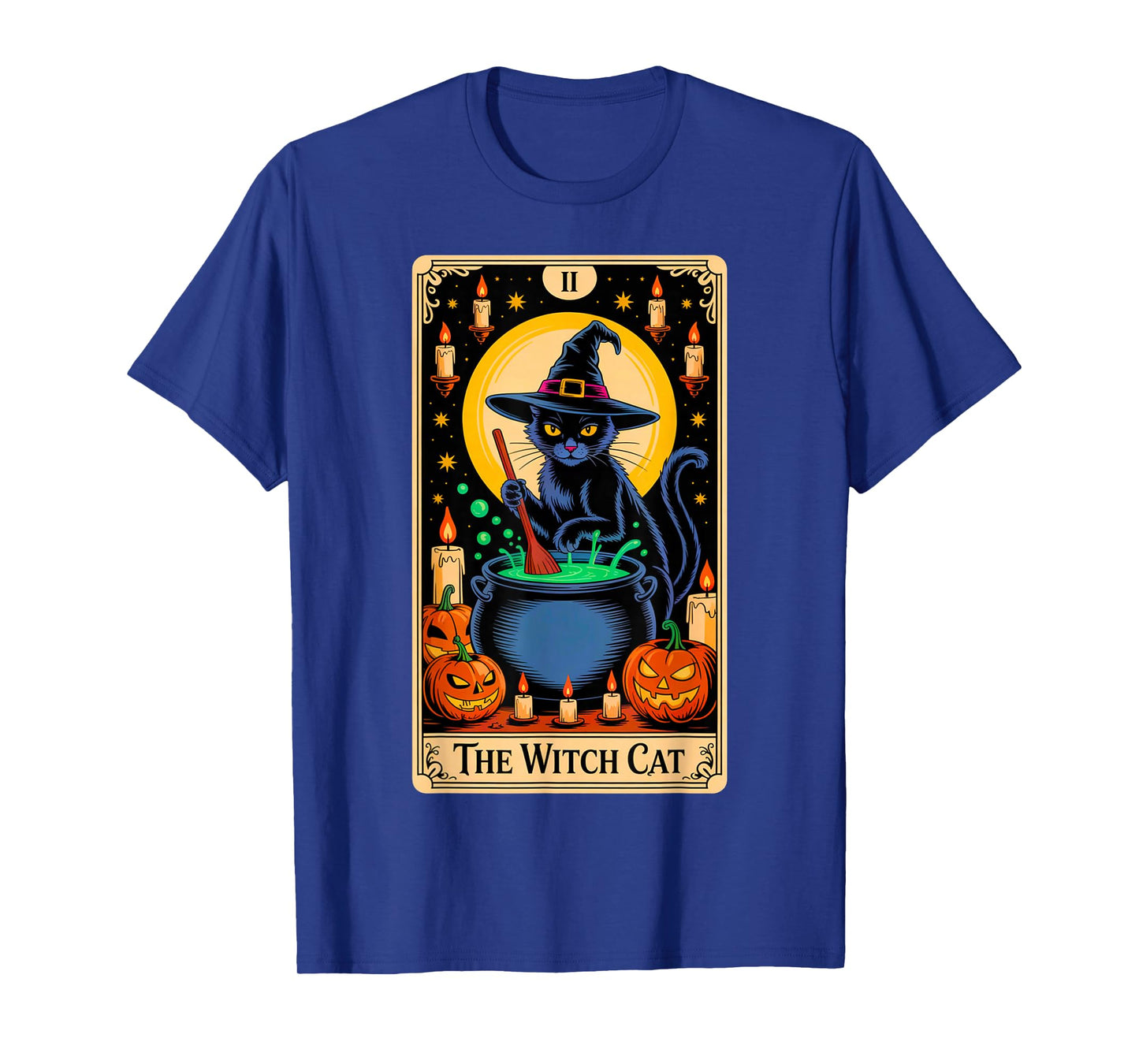 The Witch Cat Halloween Tarot Card Costume Kitten Cat Lover T-Shirt