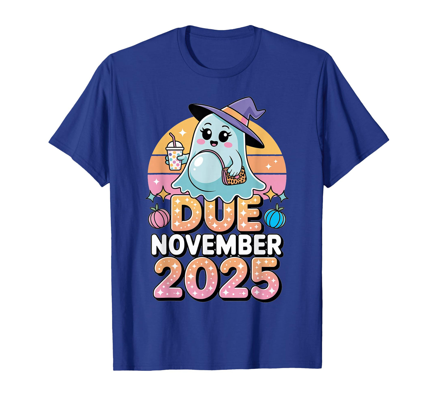 Halloween Pregnant Due November 2025 Mama Ghost Baby Mom T-Shirt