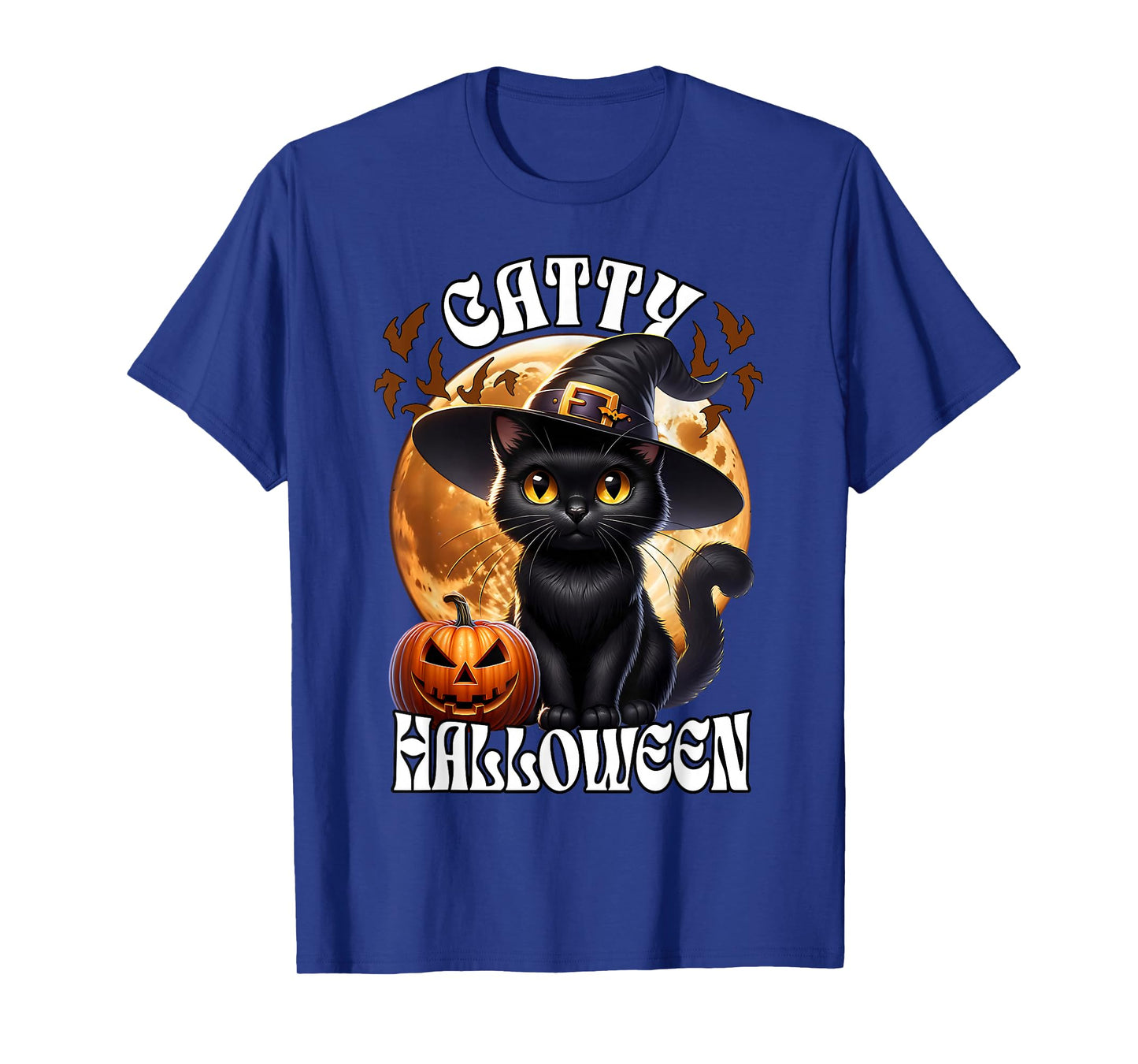 Black Cat Witch Catty Halloween Black Cat T-Shirt