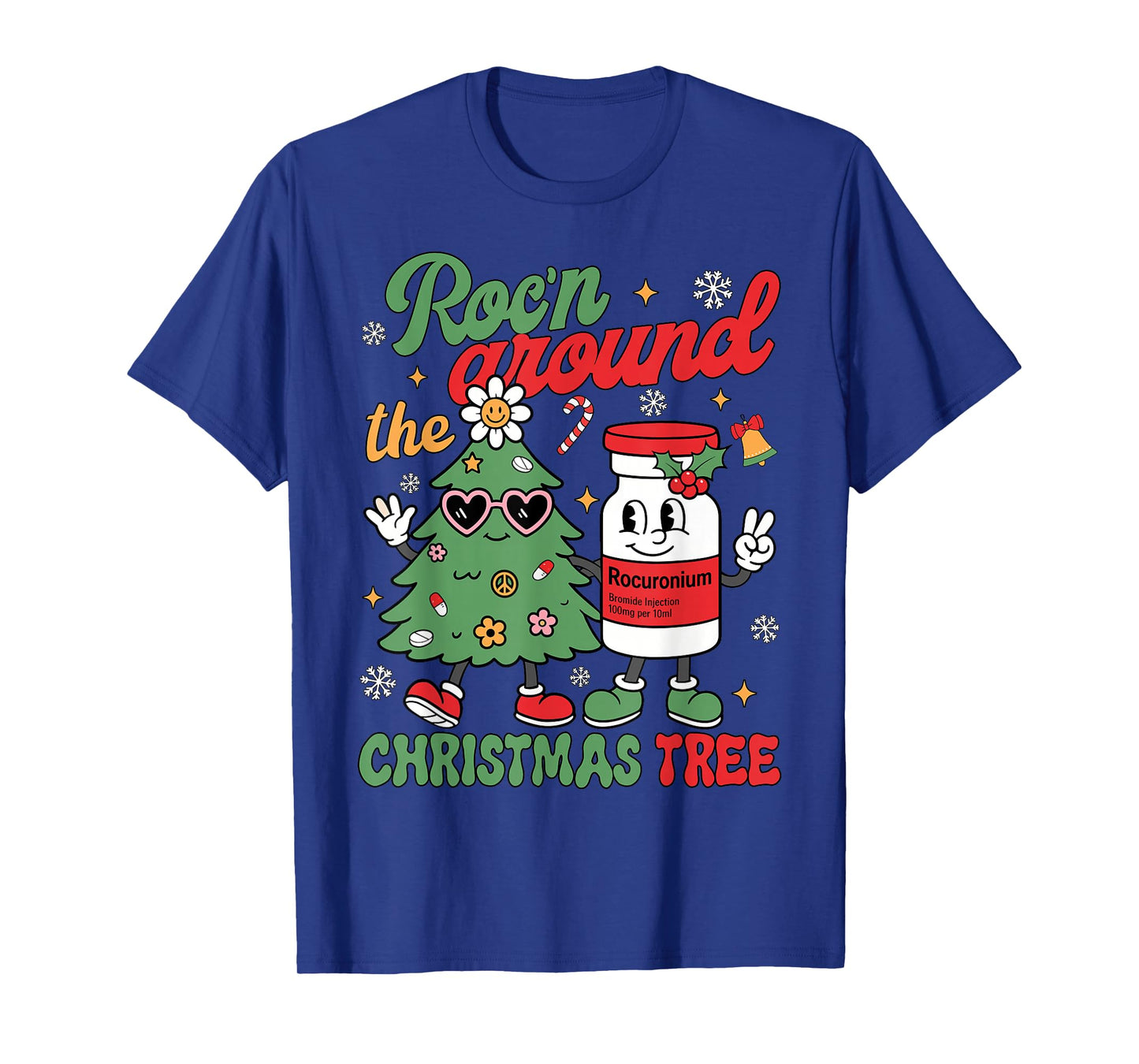 Groovy Roc'n Around The Christmas Tree Nurse Men Women Kids T-Shirt