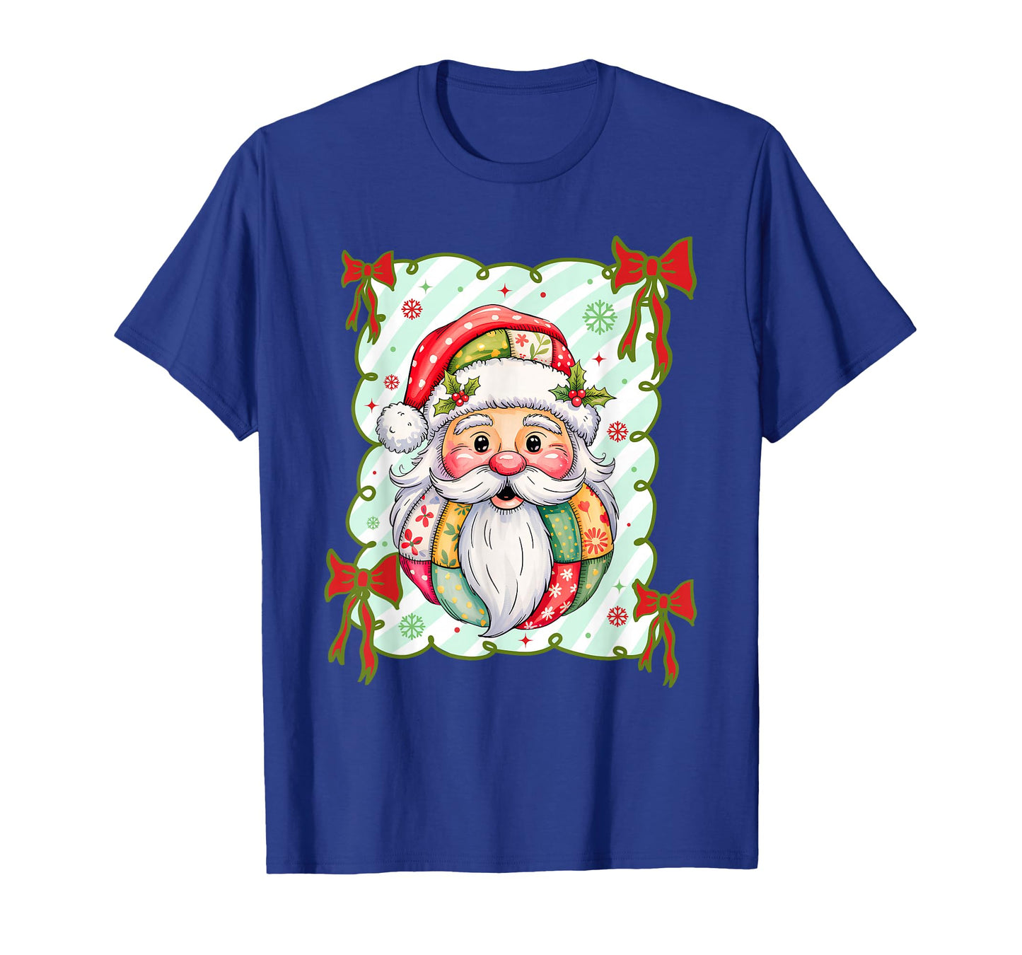 Coquette Patchwork Santa Claus Christmas, Santa Claus Xmas T-Shirt