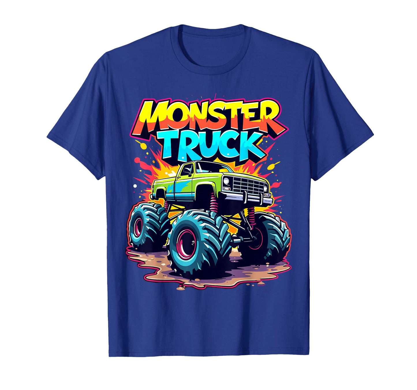 Monster Truck Birthday Party Colorful Monster Trucks T-Shirt