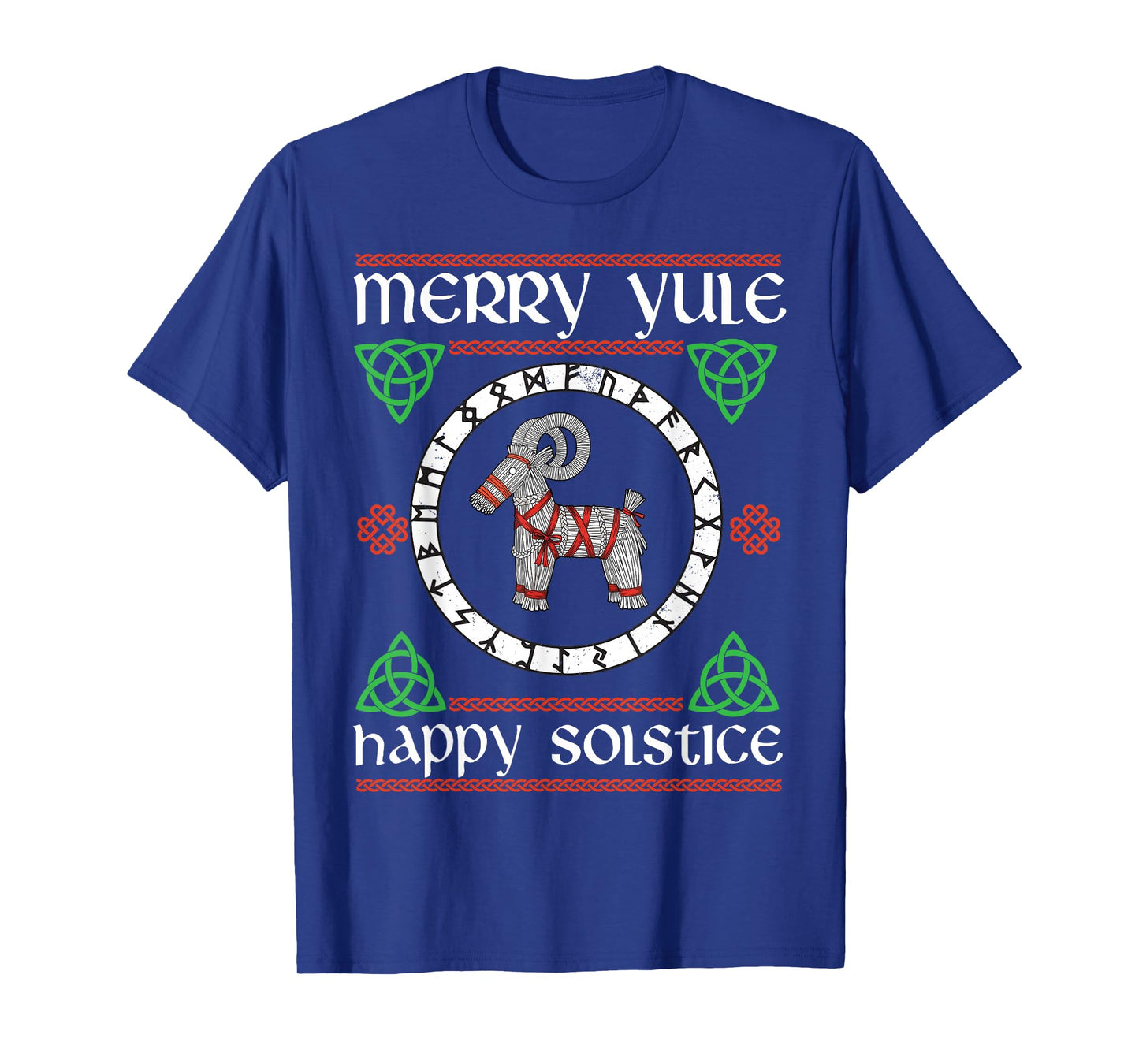 Merry Yule Happy Solstice Yuletide Goat Wiccan Christmas T-Shirt