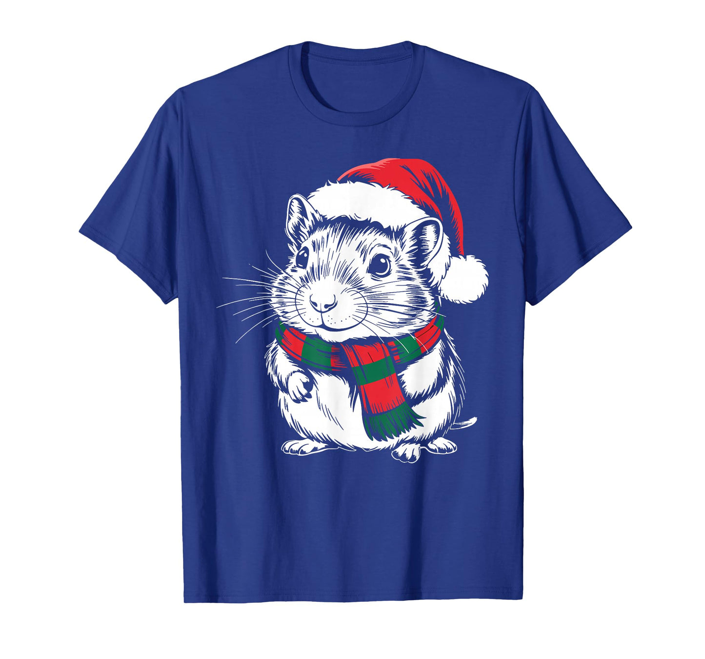 Gerbil Xmas Santa Hat Scarf Christmas Costume T-Shirt