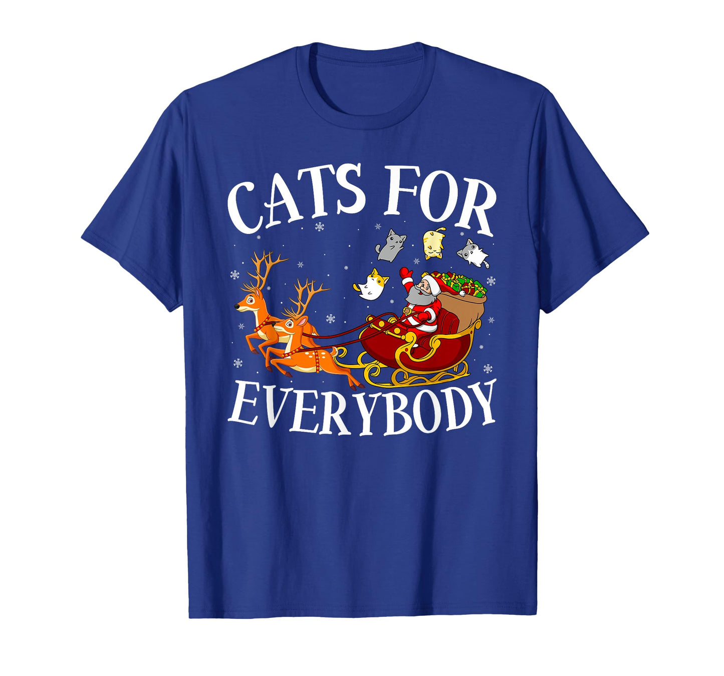 Cats for Everybody Christmas Pajamas Santa Sleigh Cat Xmas T-Shirt