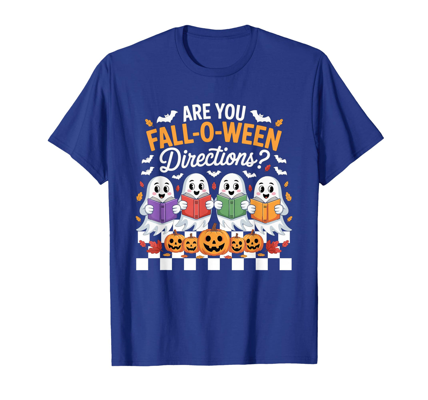 Fall-O-Ween Directions Funny Halloween Teacher Ghost Joke T-Shirt