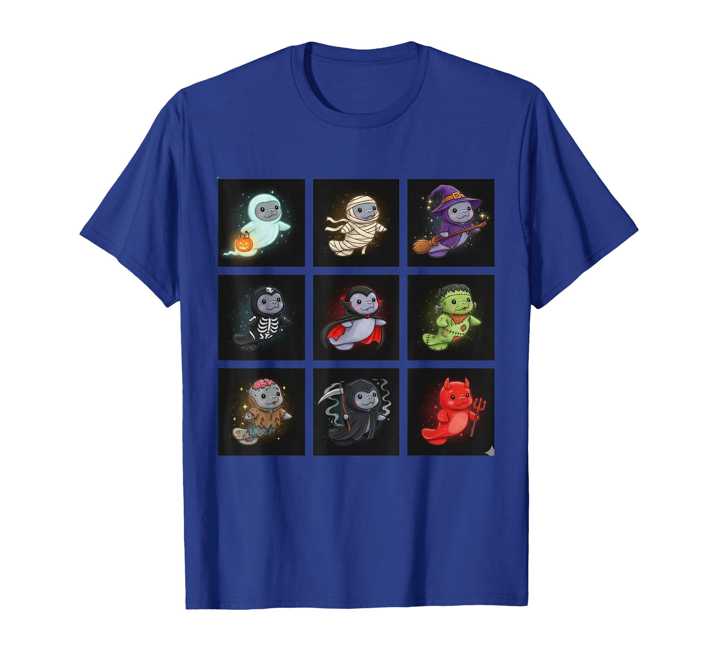 Funny Cute Manatee Boo Witch Zombie Vampire Halloween T-Shirt