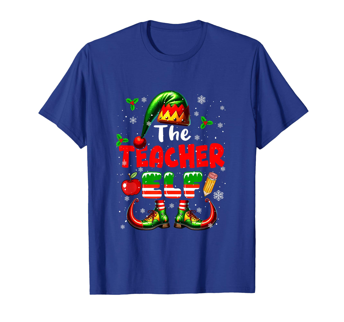 The Teacher Elf Christmas Funny Job Team Matching Parties T-Shirt