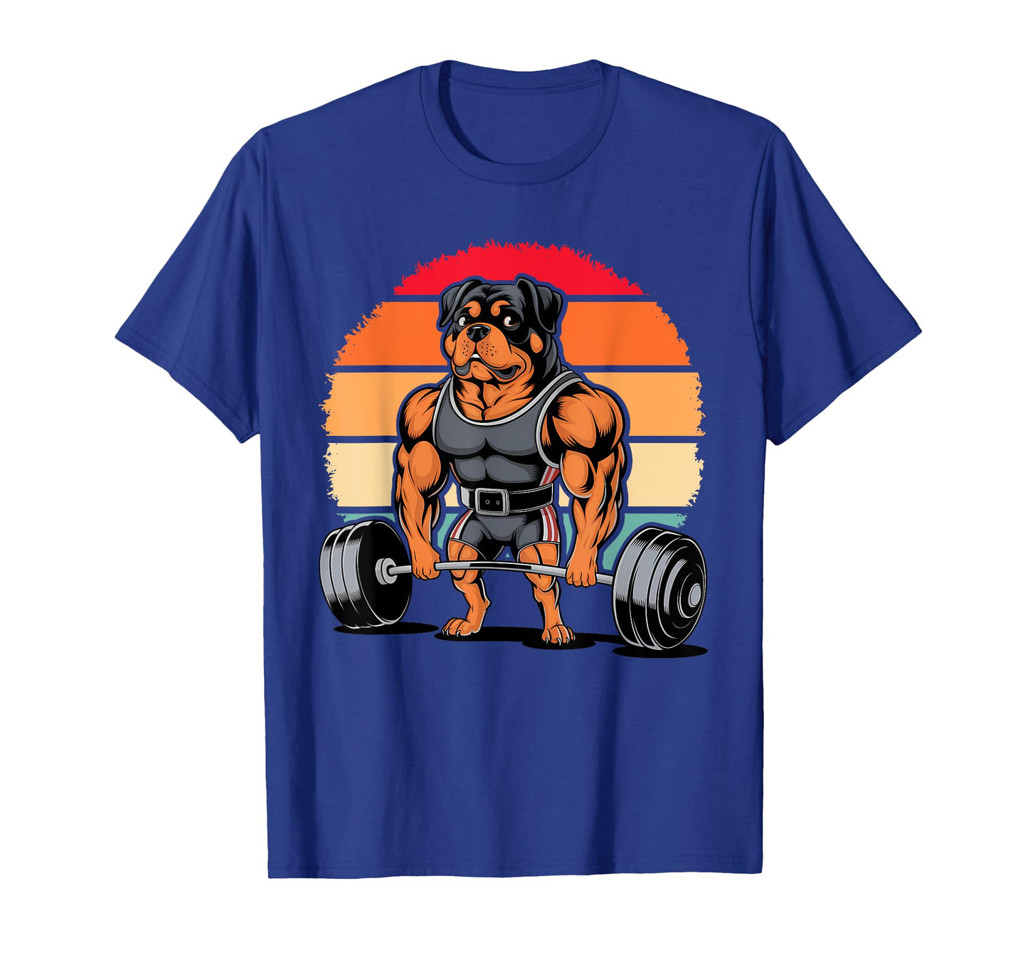 Muscle Rottweiler Dog Deadlifting Gym Weightlifting Workout T-Shirt