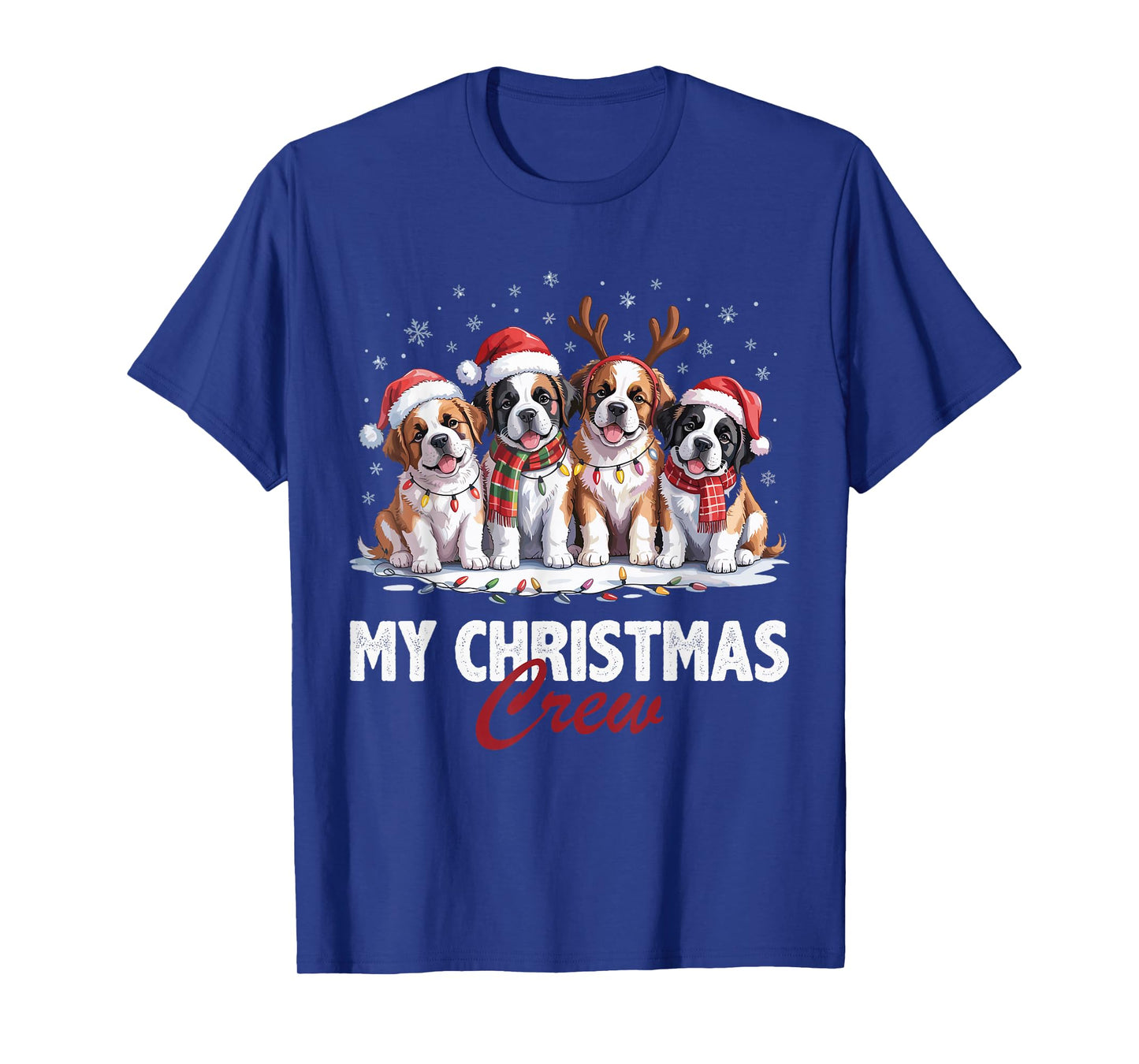 Saint Bernard Christmas Crew Funny Dog Lovers Holiday Pajama T-Shirt