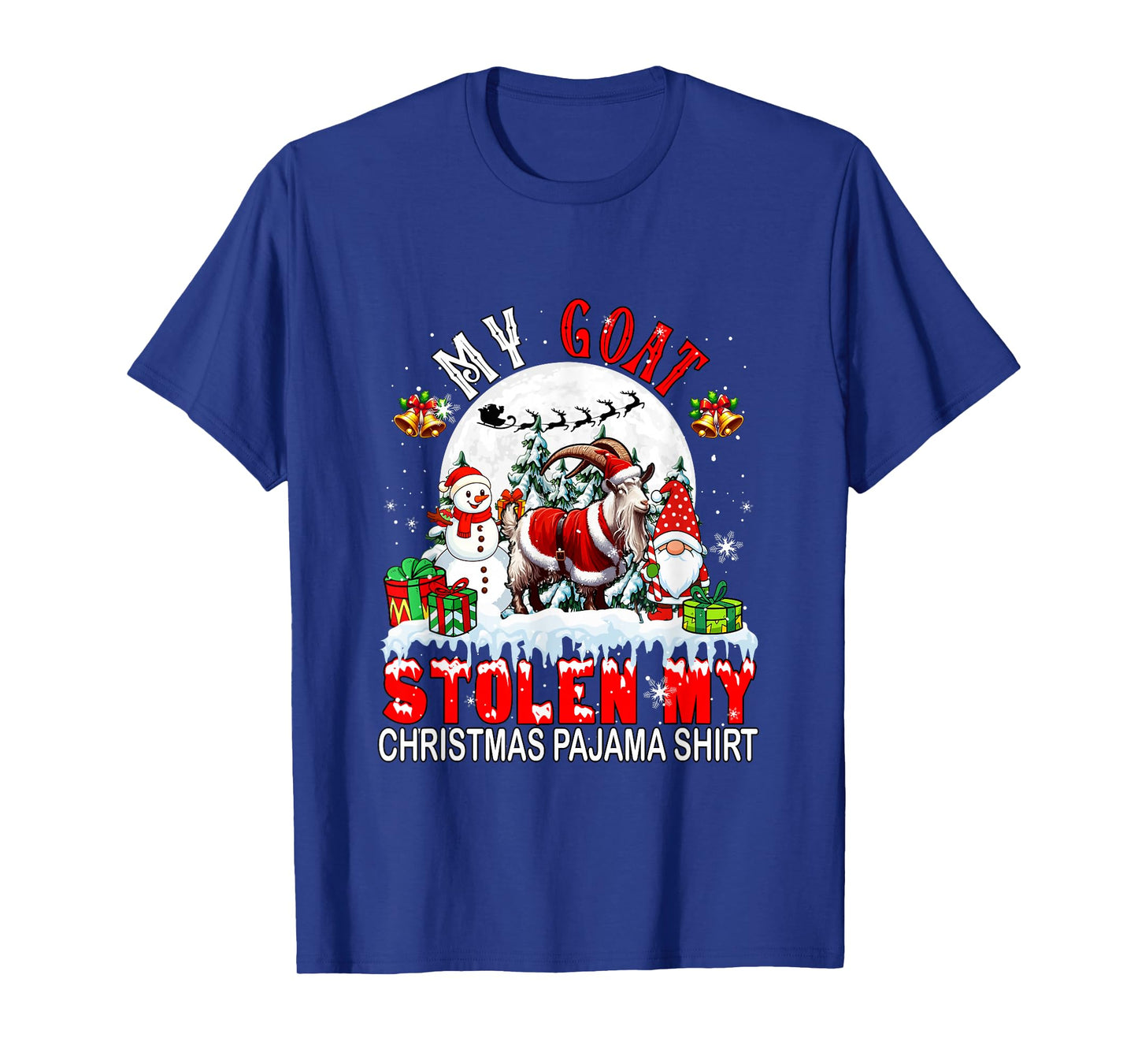 My Goat Stolen My Christmas Pajama Shirt Santa Farmer Owner T-Shirt