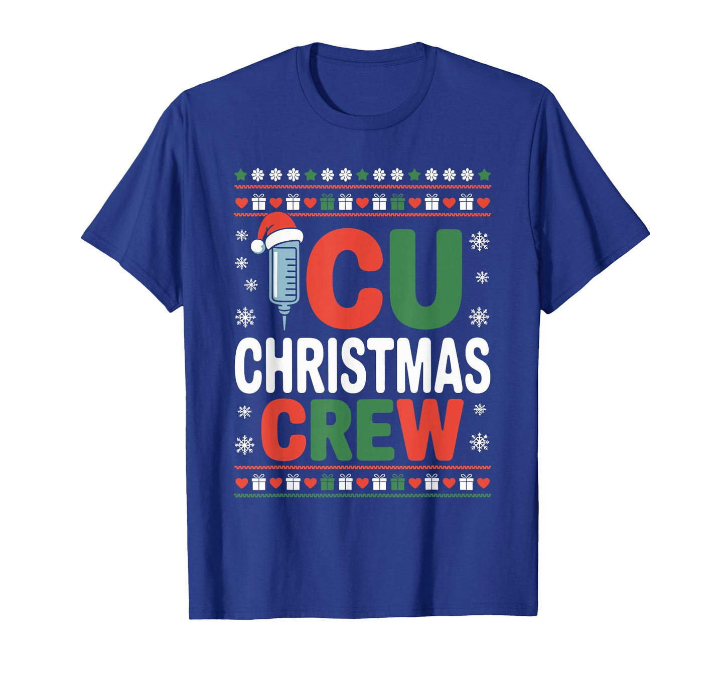 ICU Nurse Ugly Christmas Sweater Critical Care Xmas Nursing T-Shirt