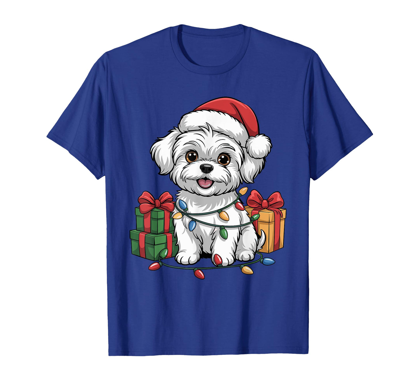 Cute Maltese Christmas Xmas Design Funny Dog Lover Holiday T-Shirt