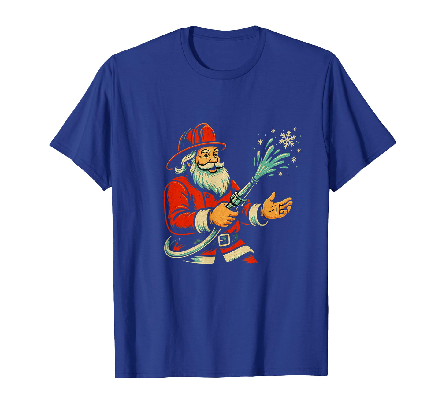 Firefighter Christmas Funny Santa Claus Fireman T-Shirt