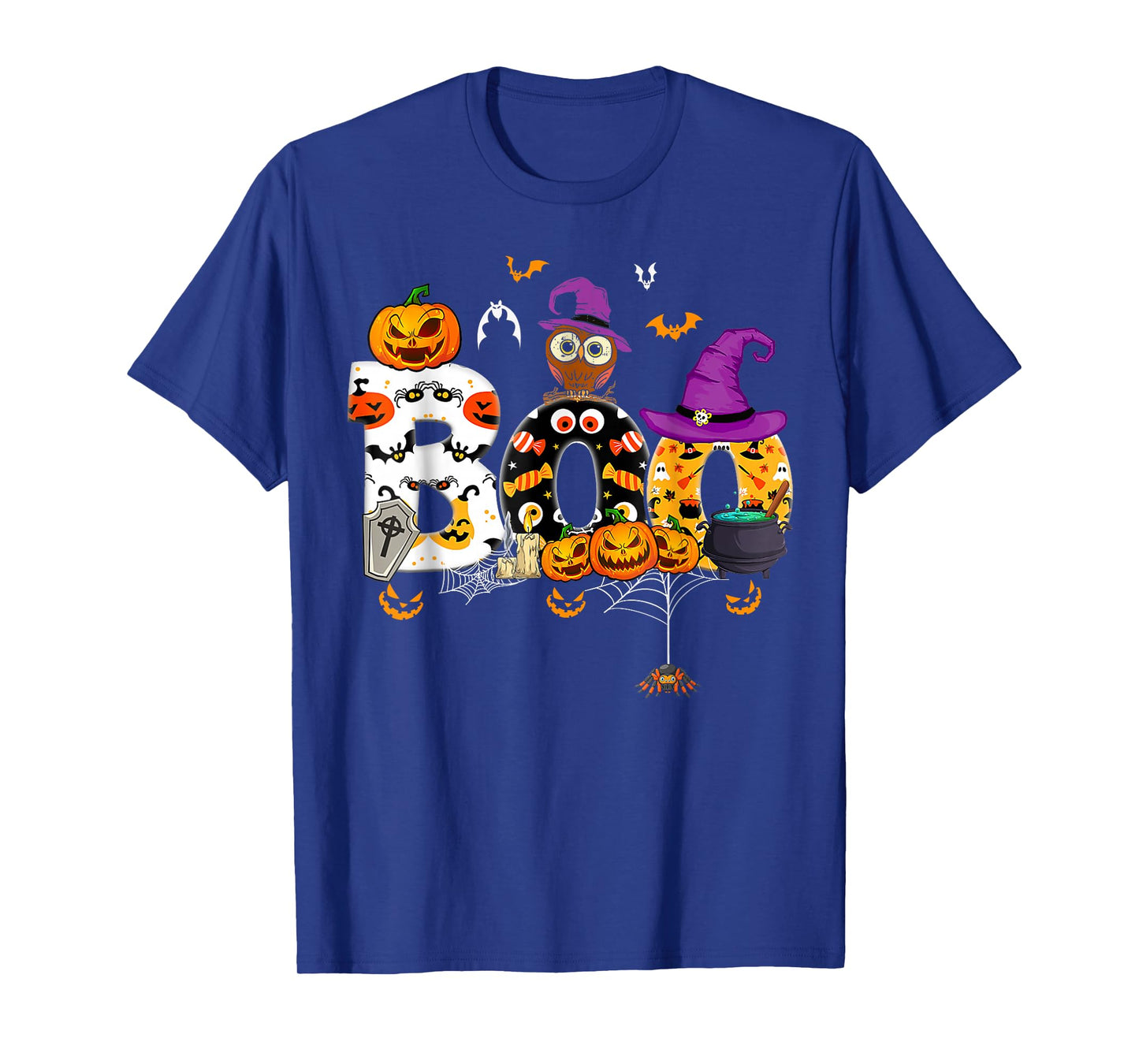 Halloween Costume Boo Owl Witch Hat Spider Pumpkin T-Shirt